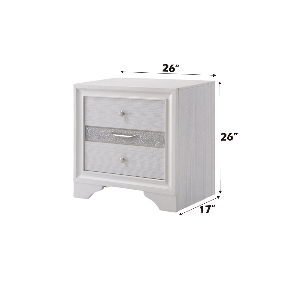 Naima White Nightstand - Ornate Home