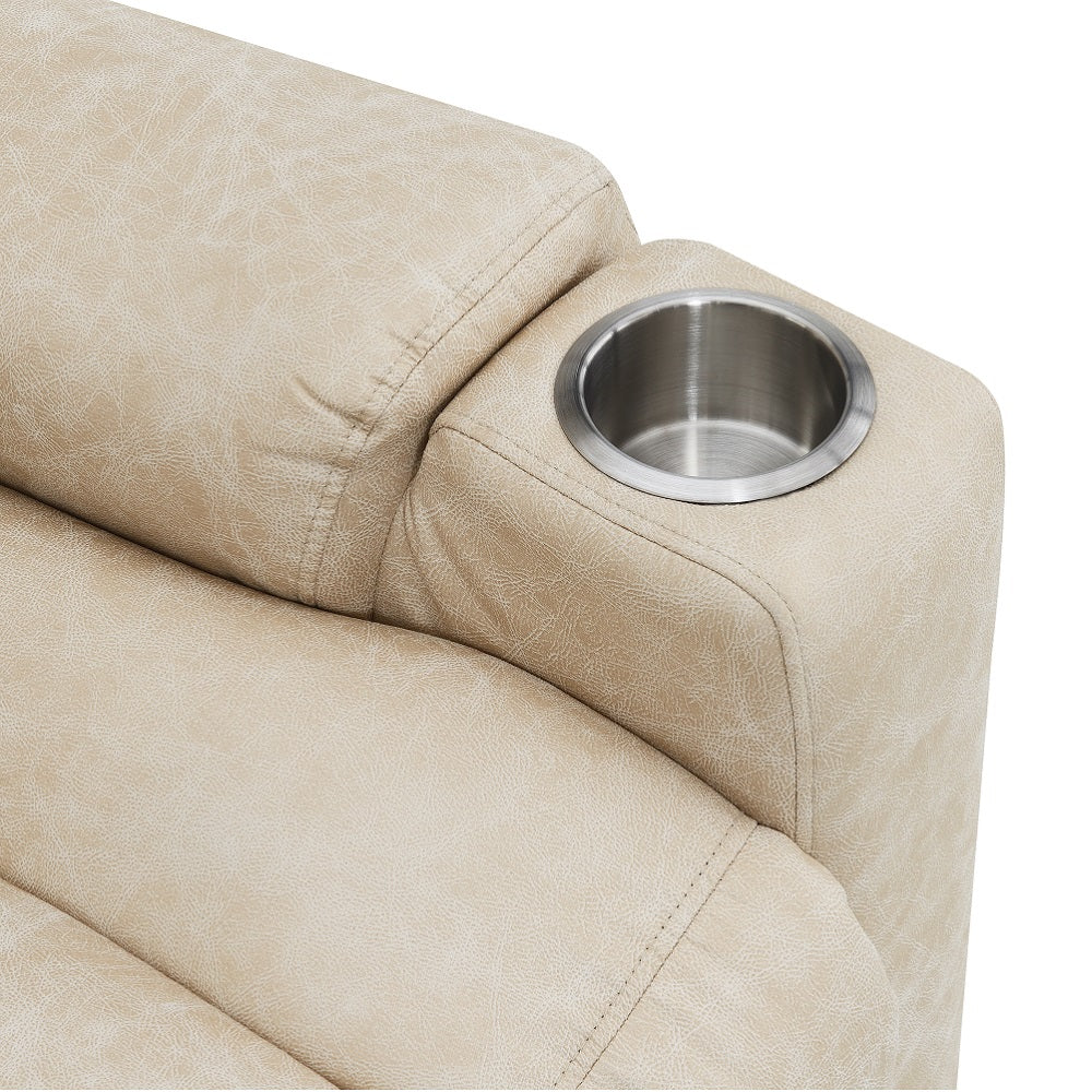 Nairi Ivory Power Recliner w/ Lift, Heating & Massage - Ornate Home