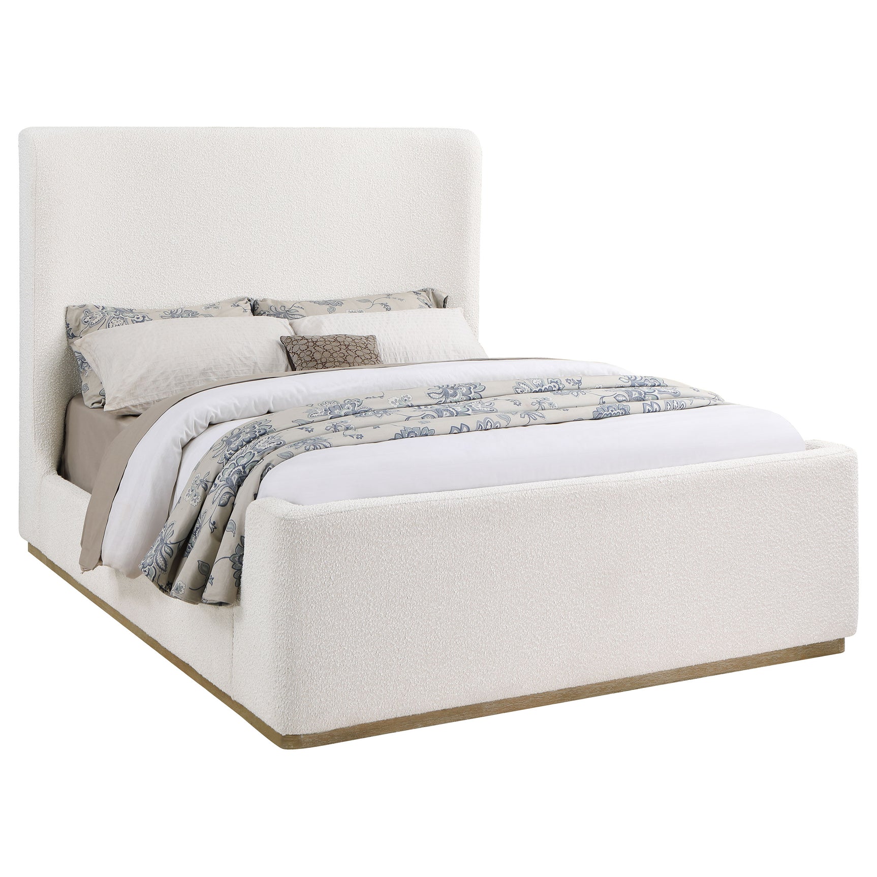 Nala Cream Eastern King Upholstered Sleigh Bed - Ornate Home