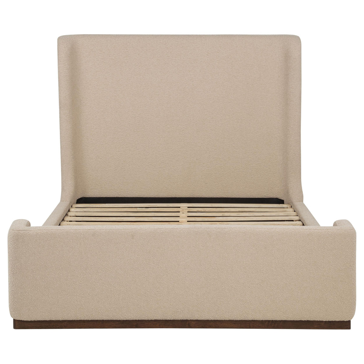 Nala Tan Queen Fabric Upholstered Platform Bed - Ornate Home