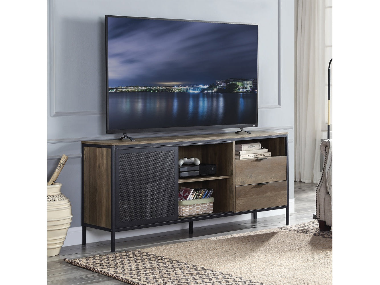 Nantan Oak TV Stand - Ornate Home