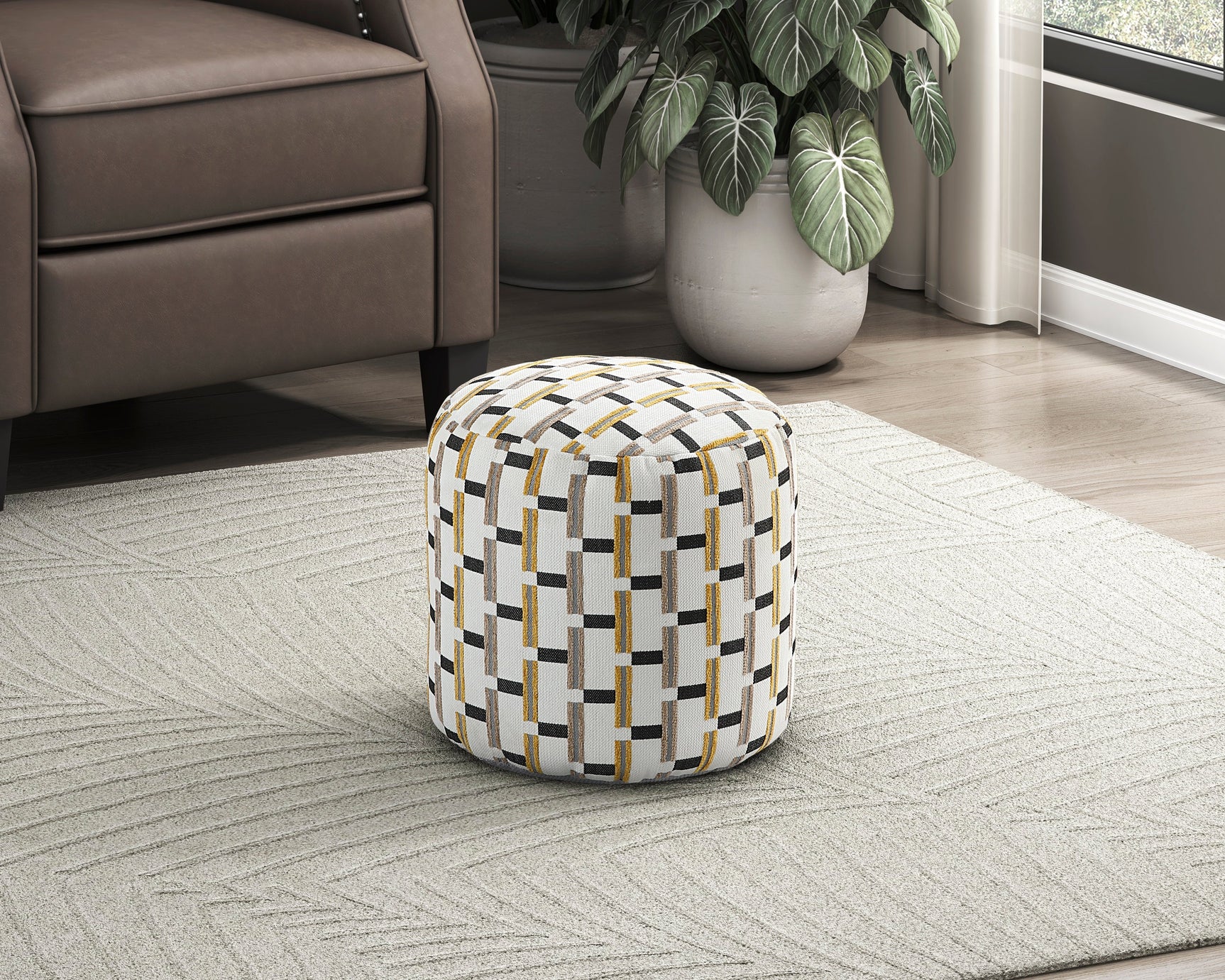 Nantes Multi-color Pouf - Ornate Home