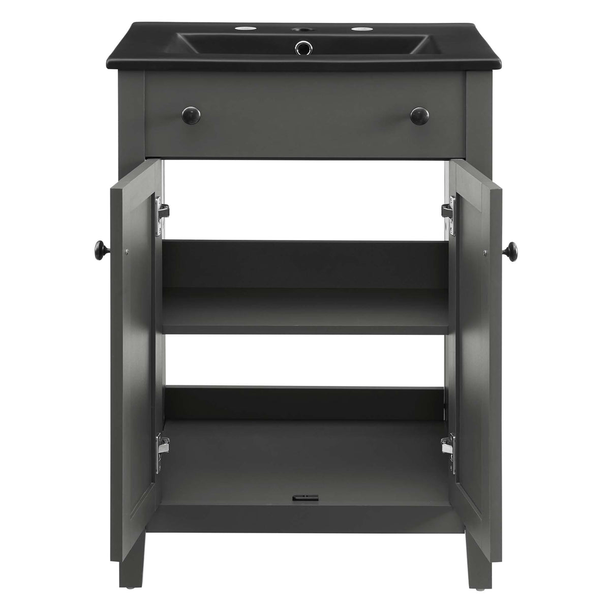 Nantucket Gray/Black 24" Bathroom Vanity - Ornate Home