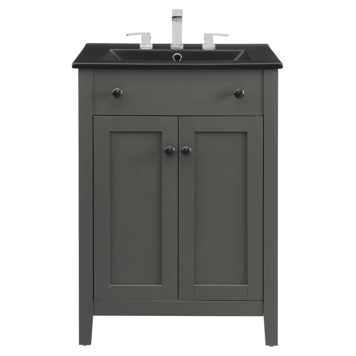 Nantucket Gray/Black 24" Bathroom Vanity - Ornate Home