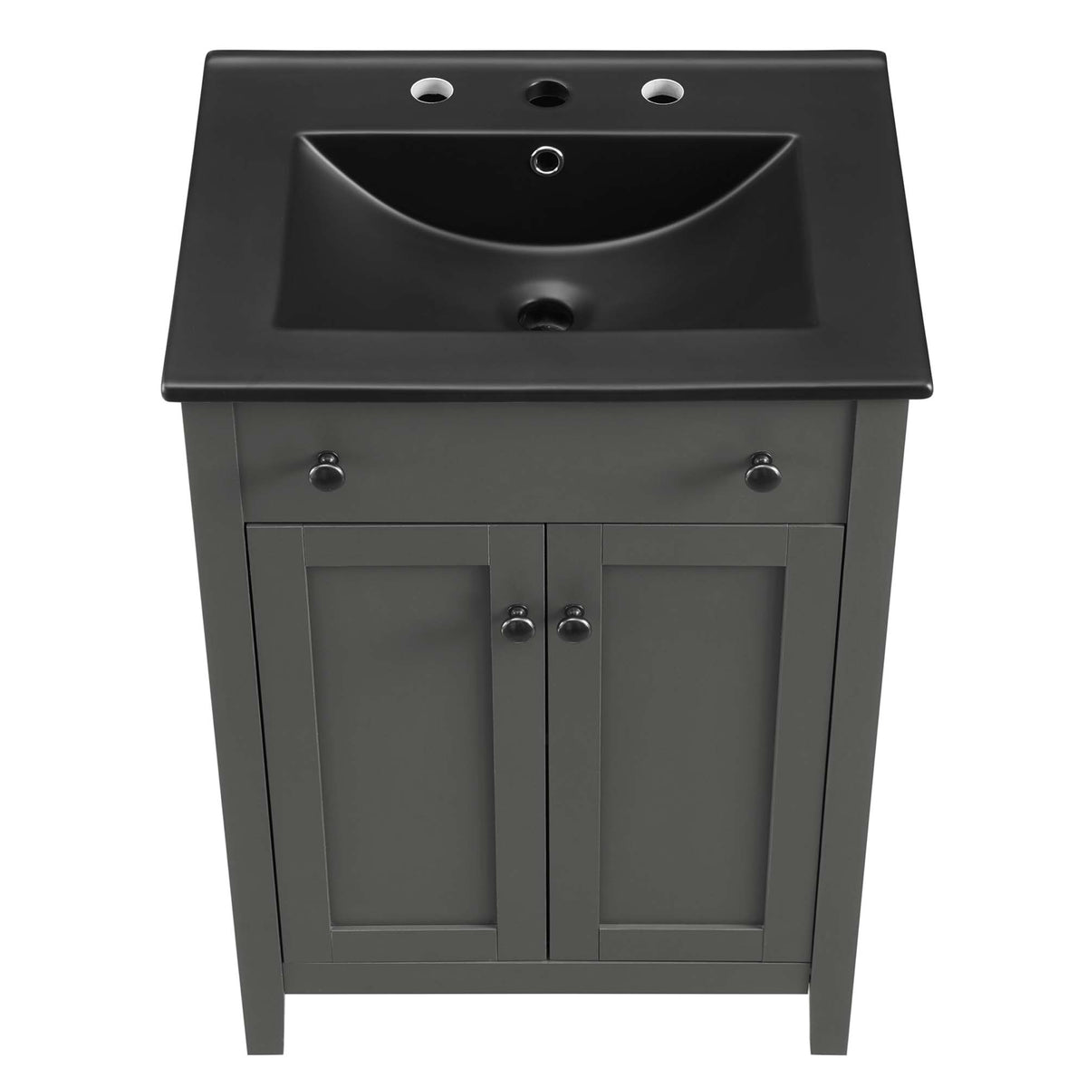 Nantucket Gray/Black 24" Bathroom Vanity - Ornate Home