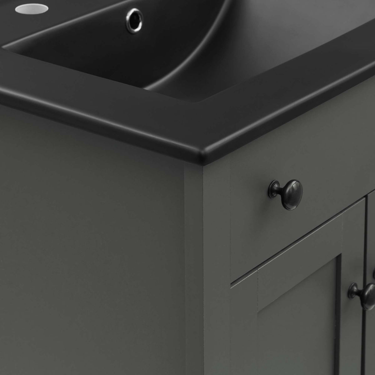 Nantucket Gray/Black 24" Bathroom Vanity - Ornate Home