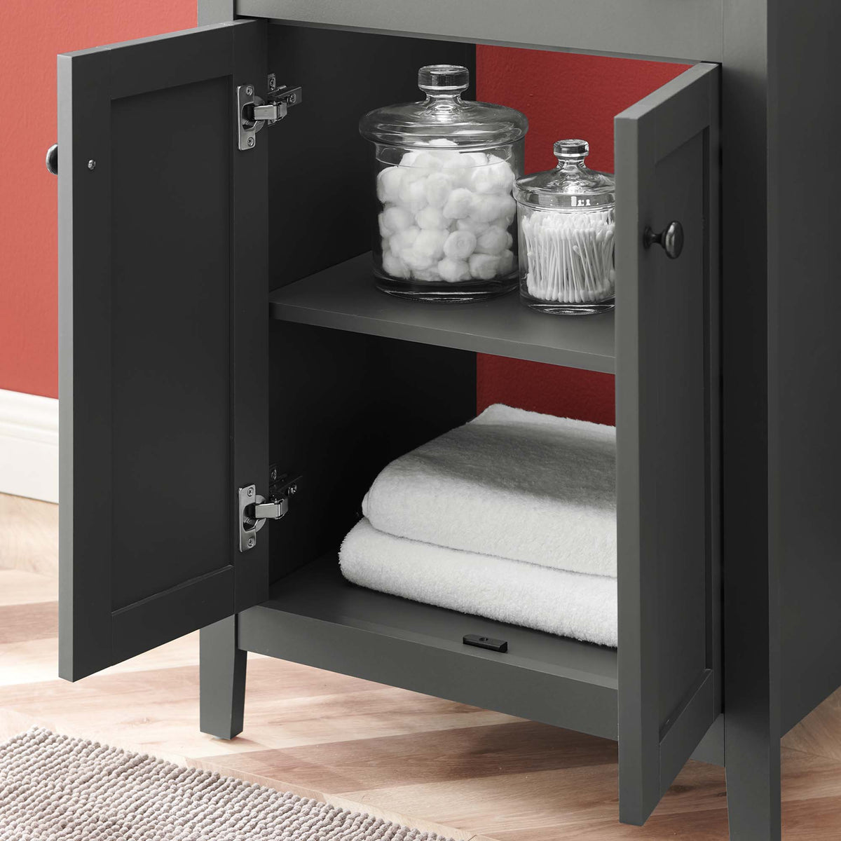 Nantucket Gray/Black 24" Bathroom Vanity - Ornate Home