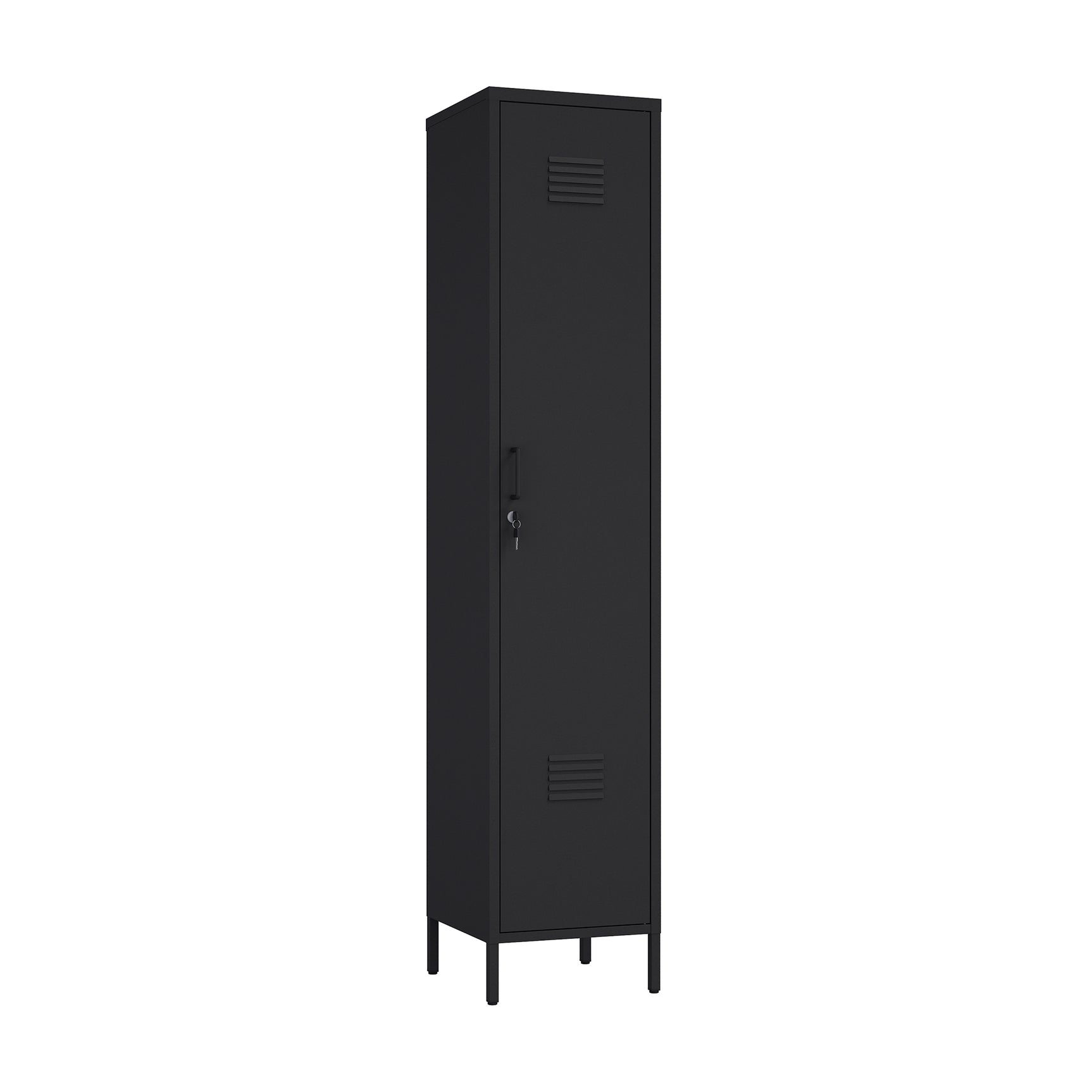 Naomi 15" Single Locker Storage Cabinet in Black - Ornate Home