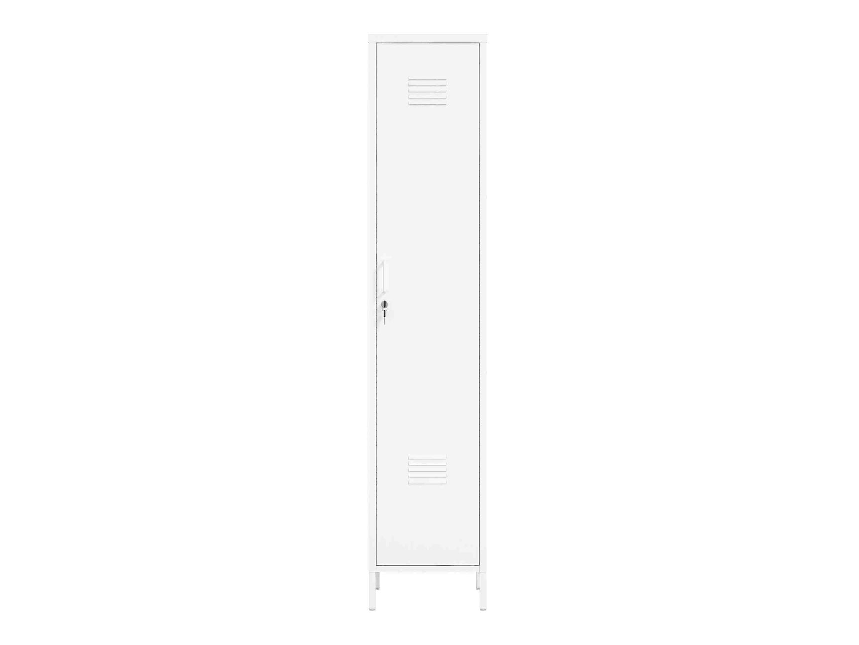 Naomi 15" Single Locker Storage Cabinet in White - Ornate Home