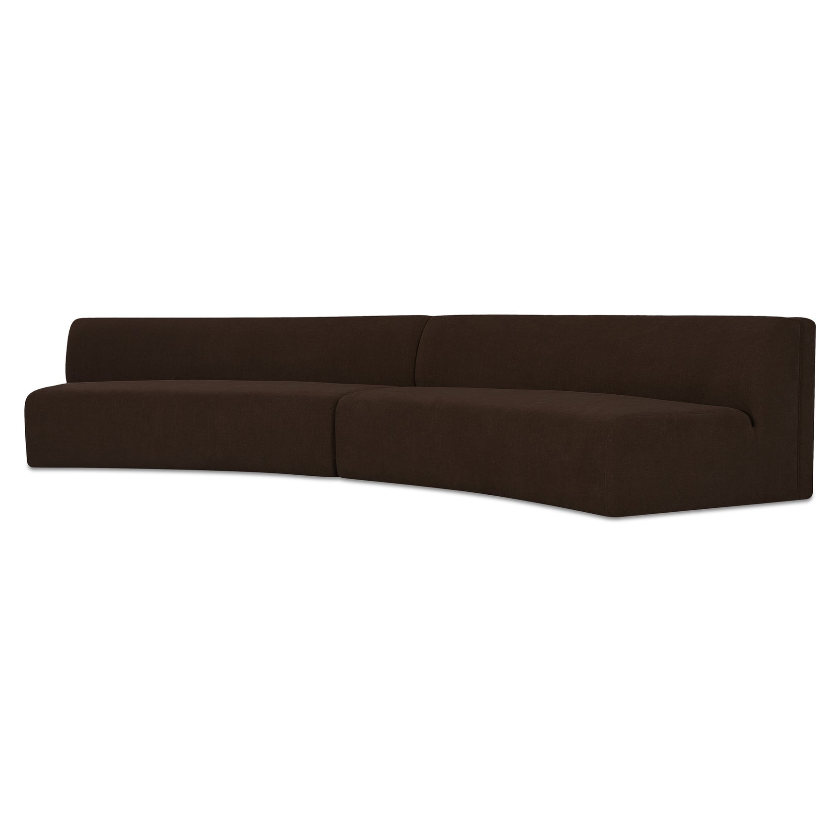 Naomi Dark Brown 2 Piece Concave Modular Sectional - Ornate Home