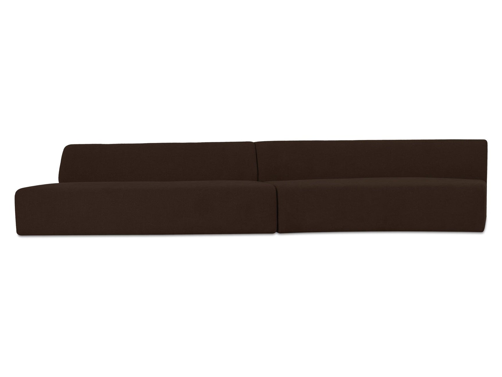 Naomi Dark Brown 2 Piece Wave Modular Sectional - Ornate Home