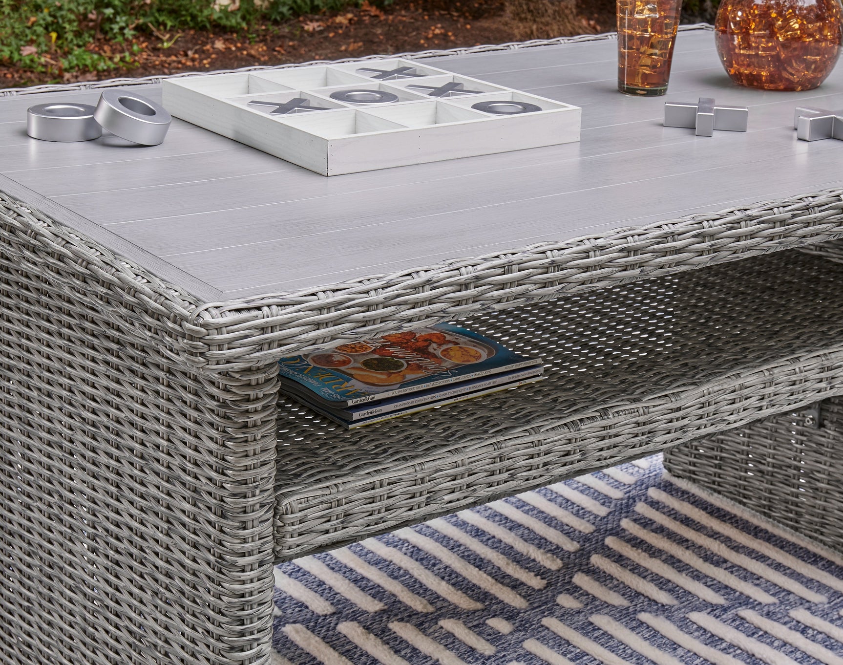 Naples Beach Light Gray Outdoor Multi-use Table - Ornate Home
