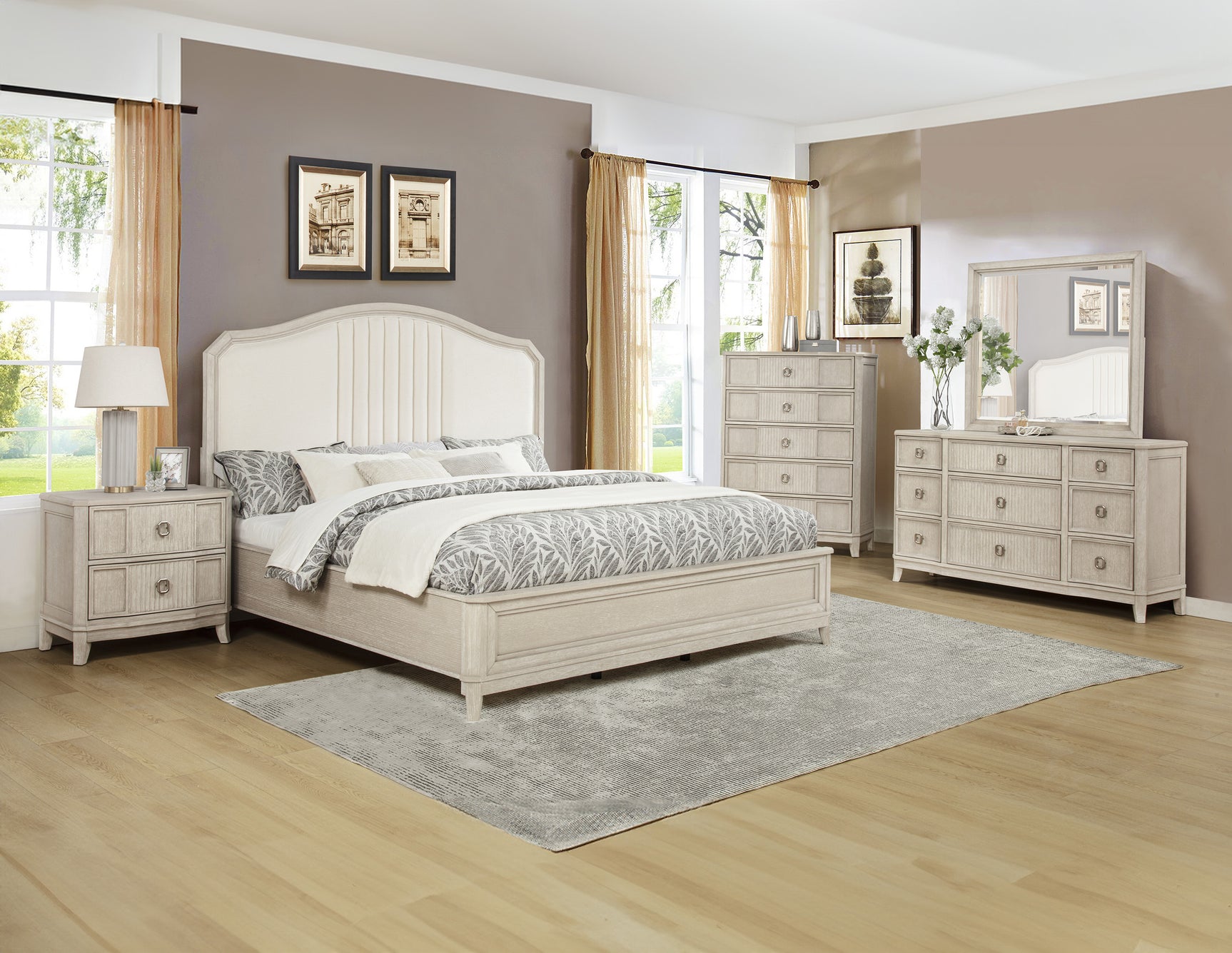 Napoli Natural King Panel Bed - Ornate Home