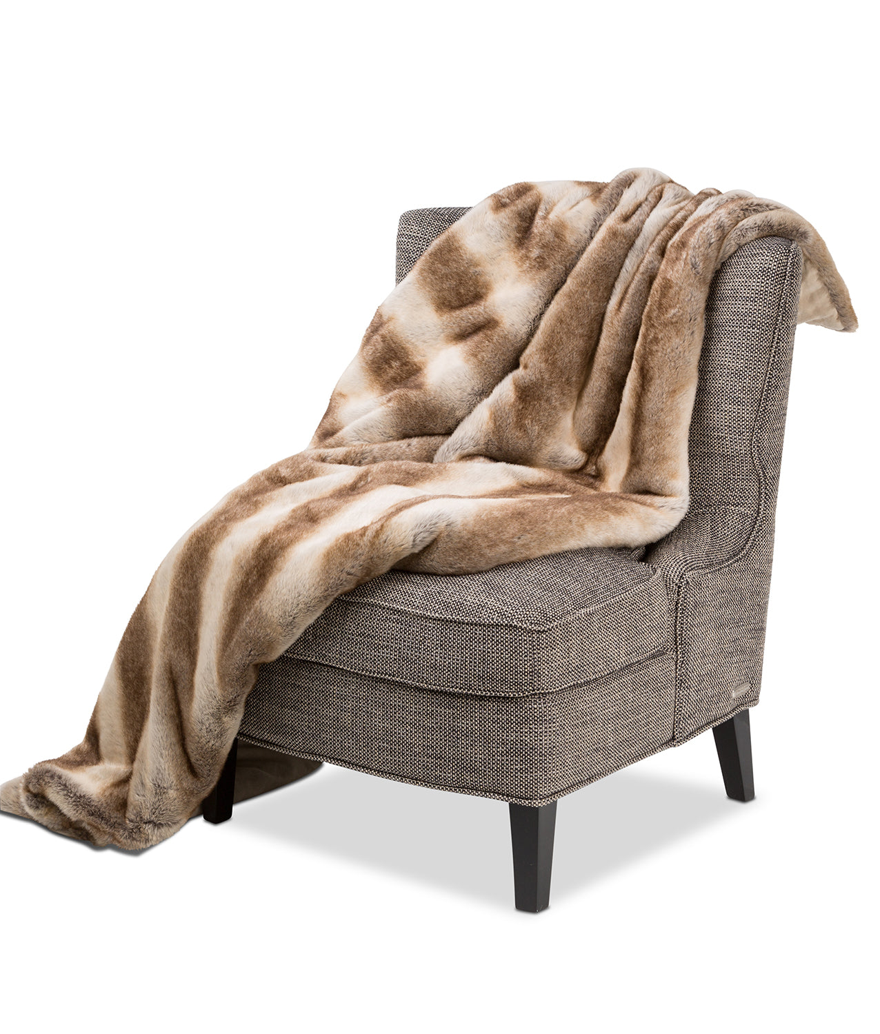 Napoli Sand 56"x72" Faux-Fur Throw - Ornate Home
