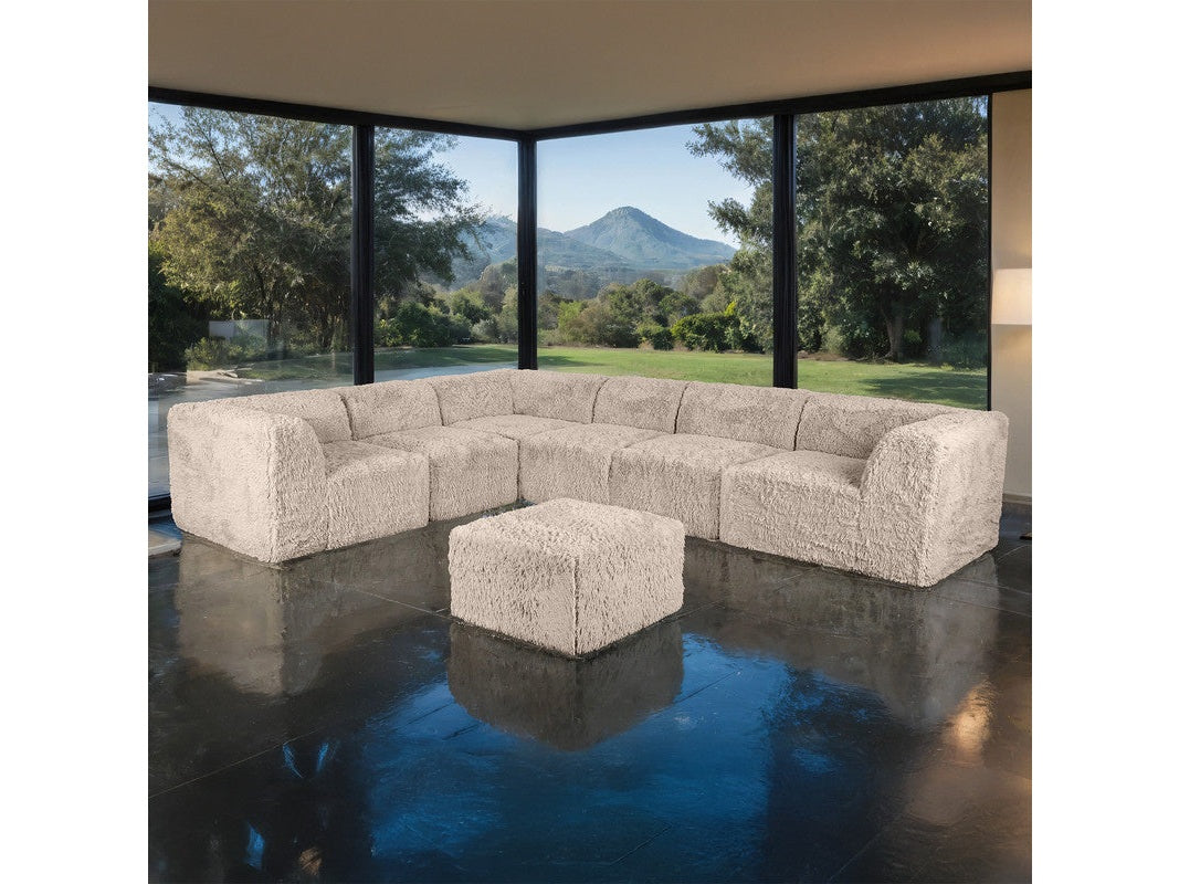 Nappi Taupe Large L-Sectional w/ Ottoman - Ornate Home