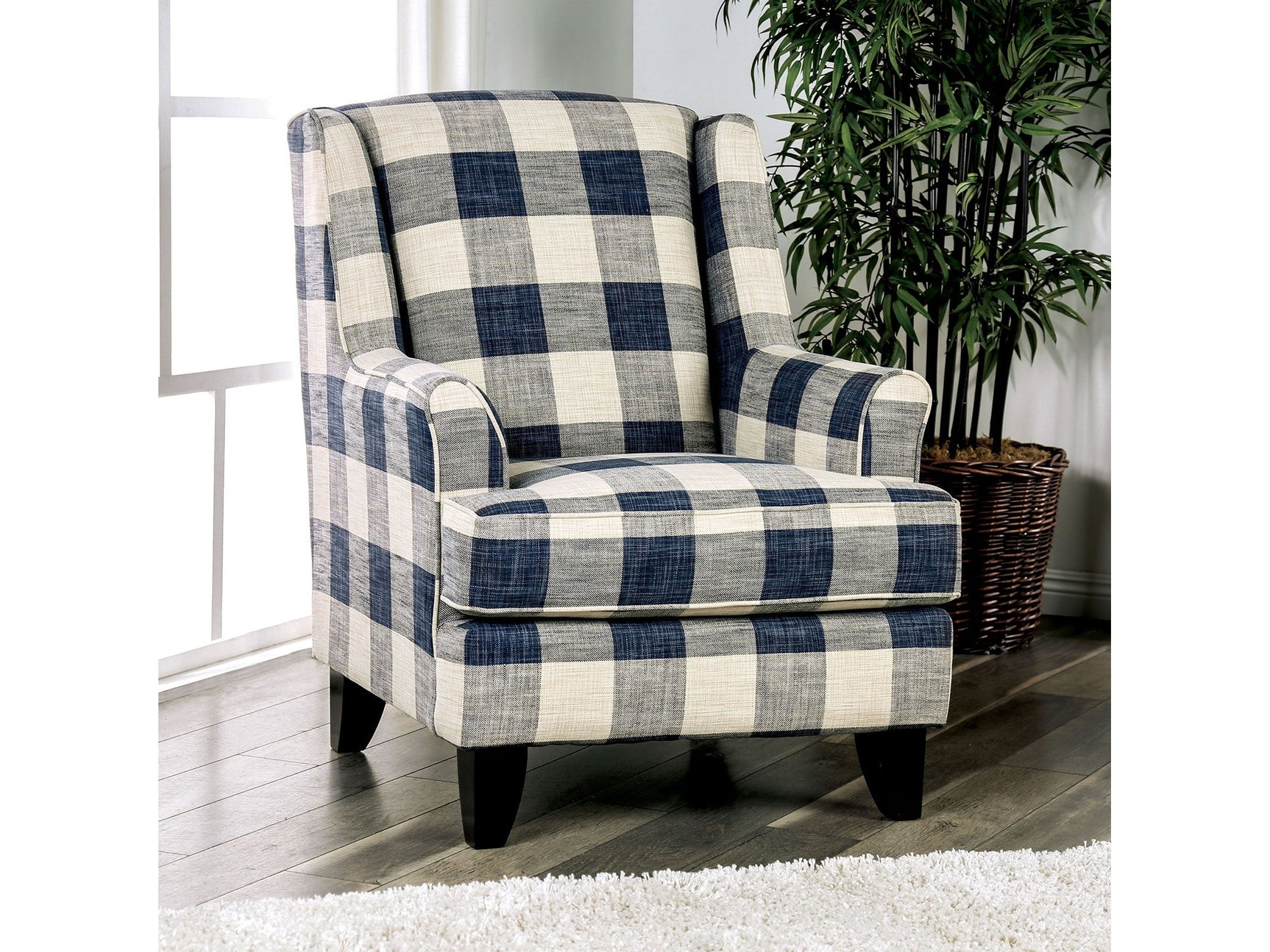 Nash Ivory Checkered Chair - Ornate Home