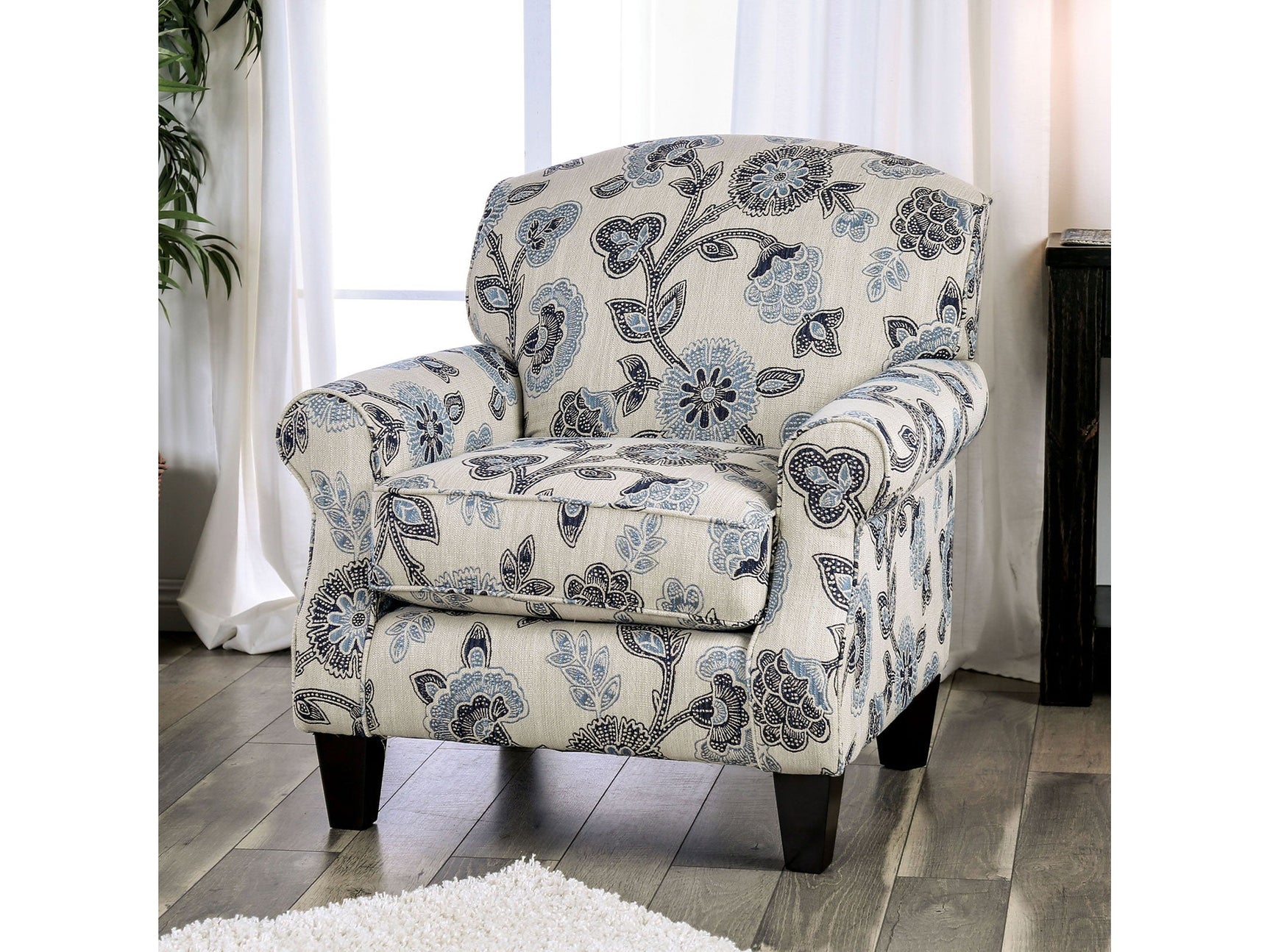 Nash Ivory Floral Chair - Ornate Home