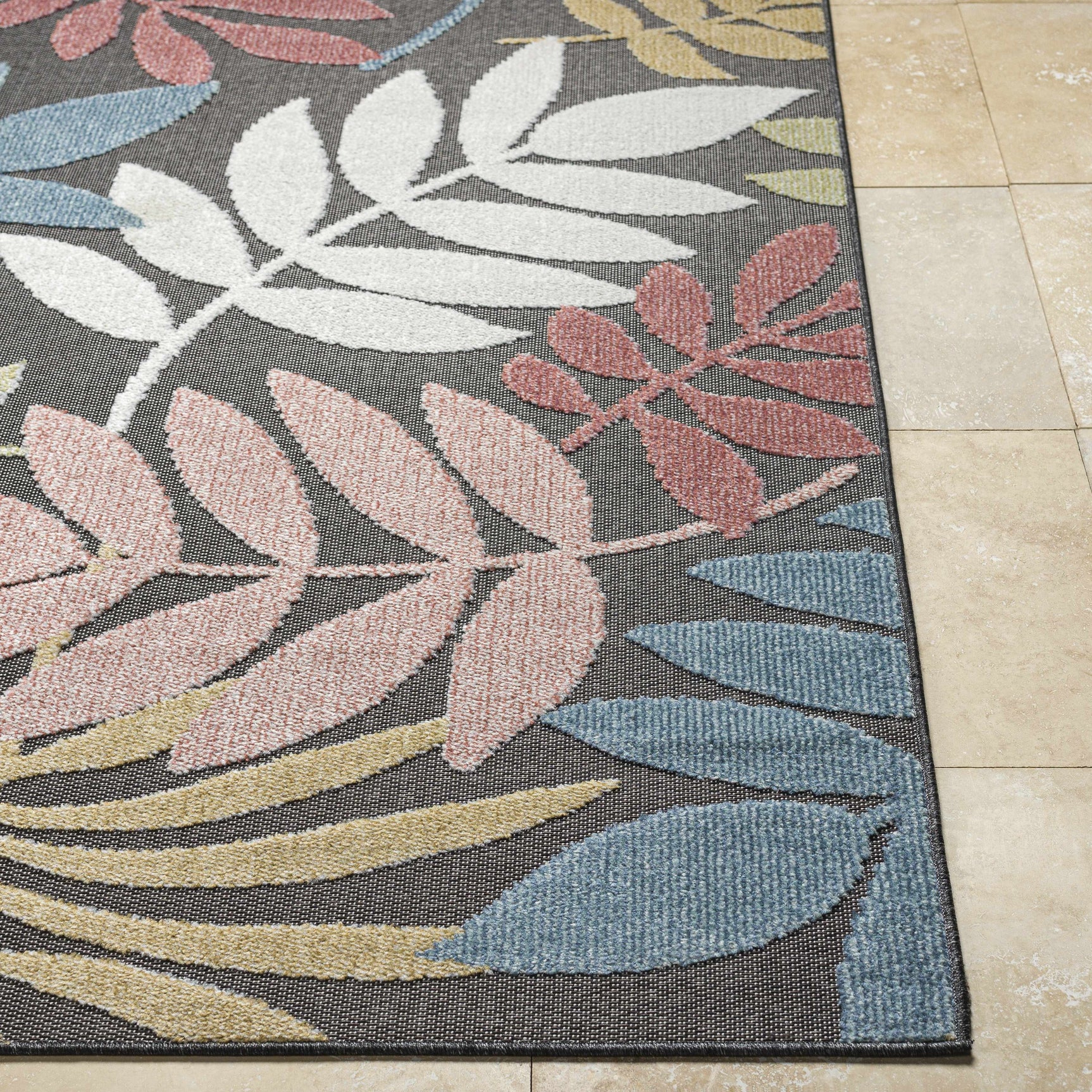 Nasha Charcoal Outdoor Area Rug - Clearance - Ornate Home