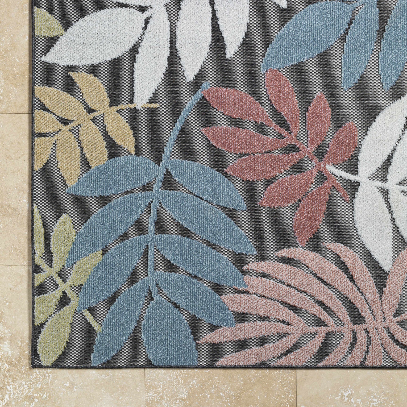 Nasha Charcoal Outdoor Area Rug - Clearance - Ornate Home