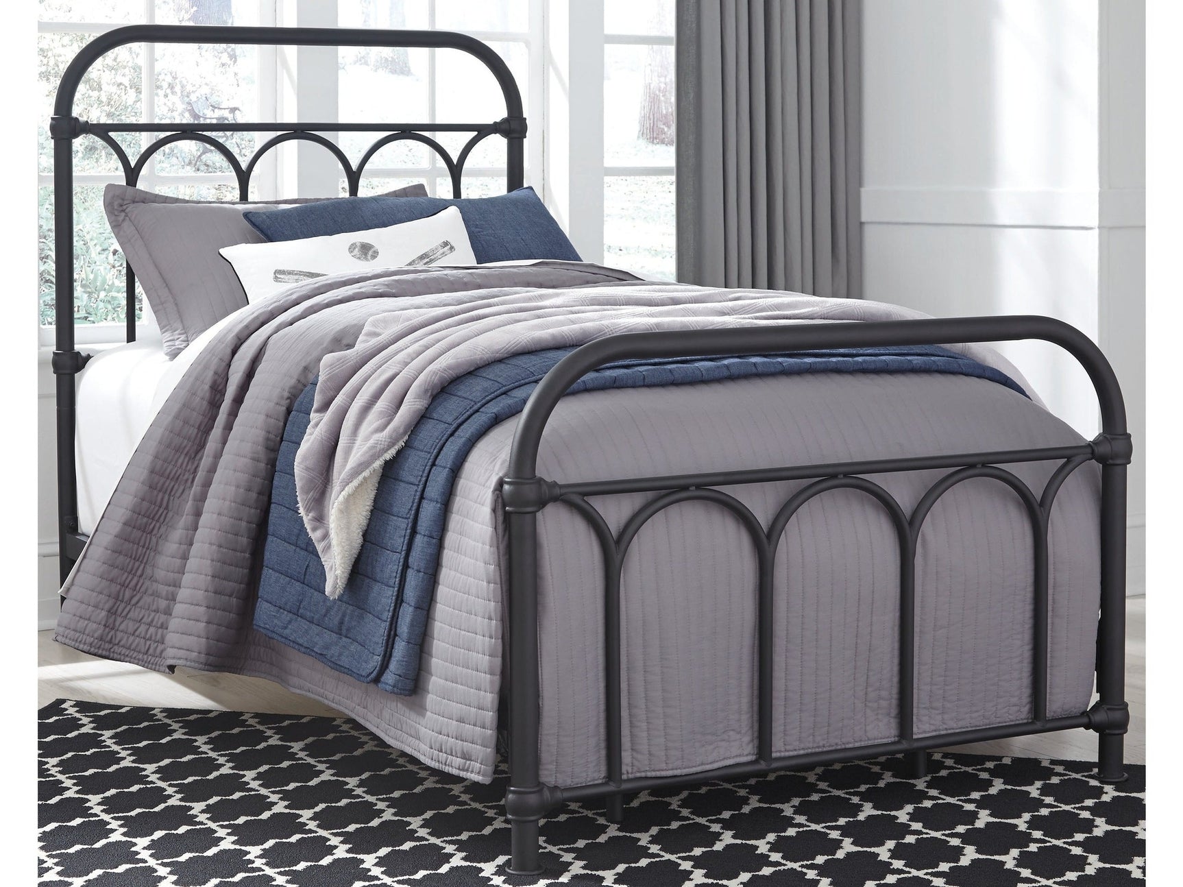 Nashburg Black Twin Metal Bed - Ornate Home
