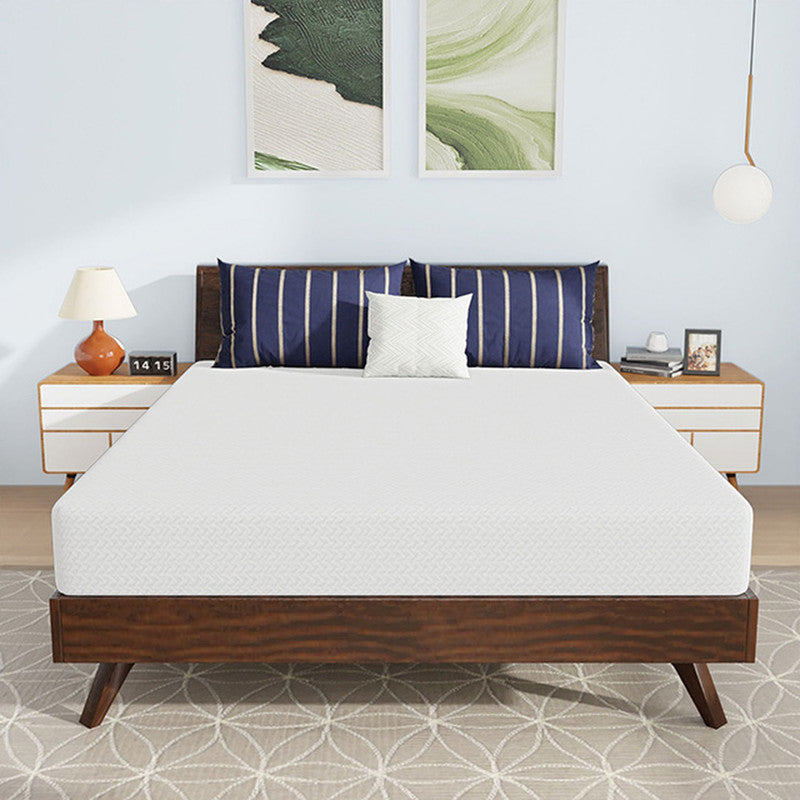Nasturtium White 8" Queen Bamboo Charcoal Infused Memory Foam Mattress - Ornate Home