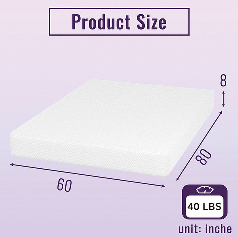 Nasturtium White 8" Queen Bamboo Charcoal Infused Memory Foam Mattress - Ornate Home
