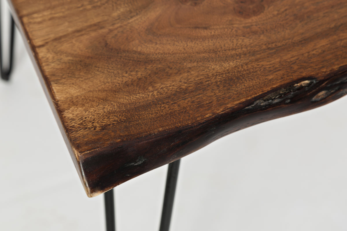 Nature's Edge Light Chestnut/Slate 79 Dining Table w/ 4 Owen Chairs and Bench - Ornate Home