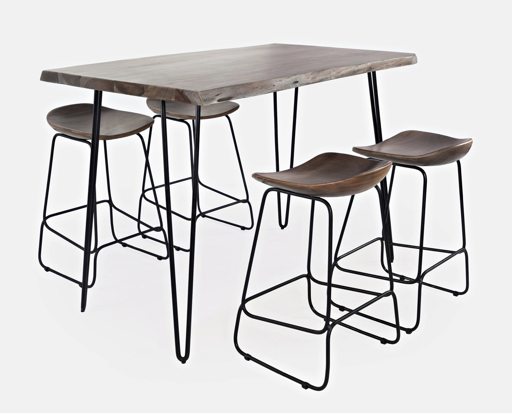 Nature's Edge Slate Counter Dining Table w/ 4 Stools - Ornate Home