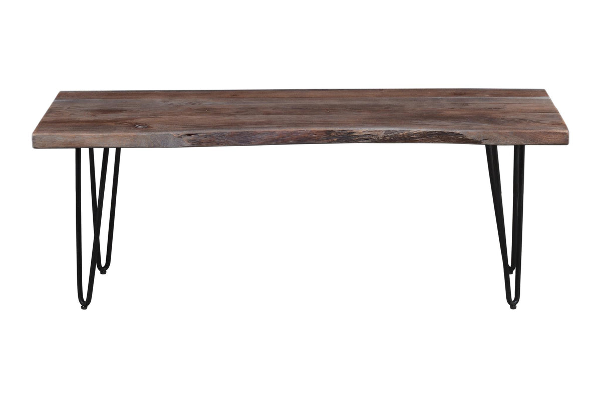 Nature's Edge Slate/Grey 60 Dining Table w/ 4 Maddox Chairs and Bench - Ornate Home