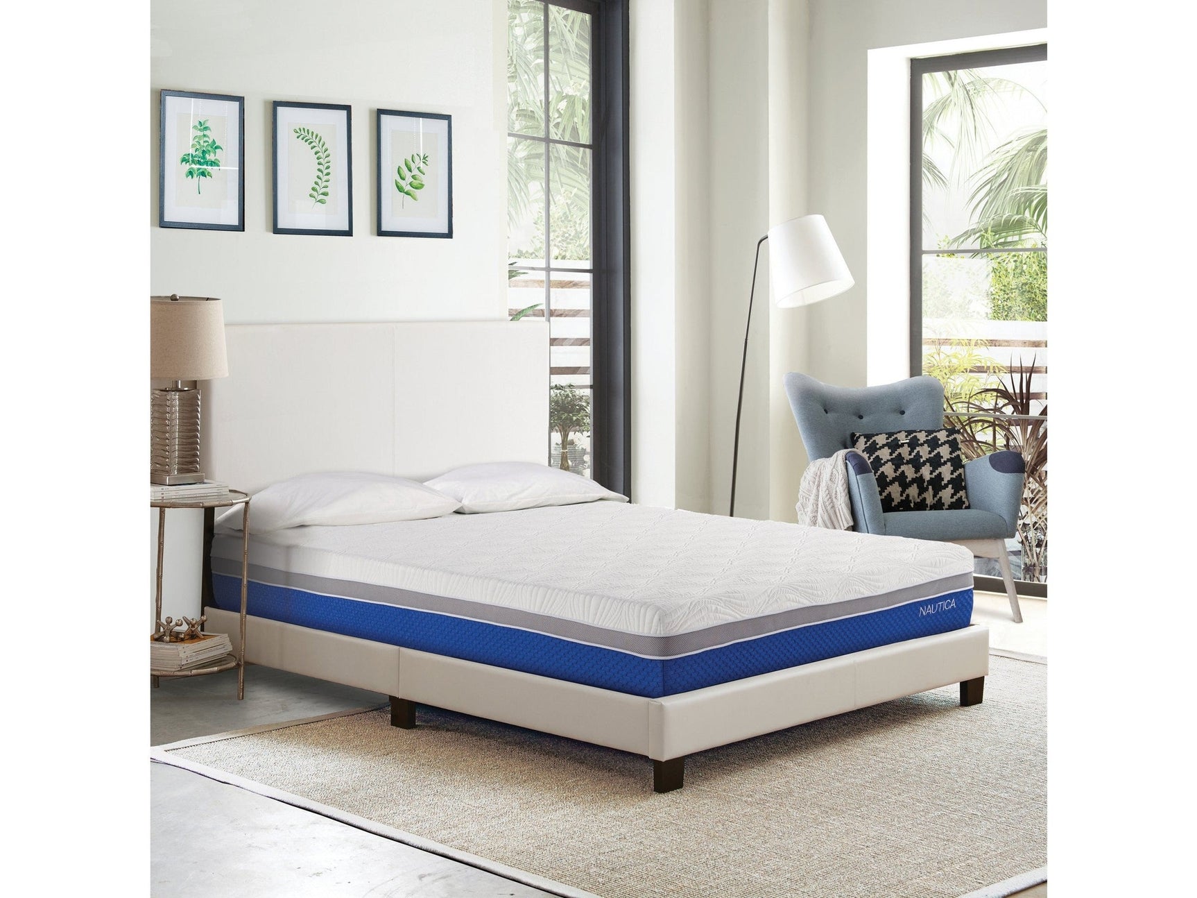 Nautica Calm White 10" Gel Memory Foam Mattress - Ornate Home