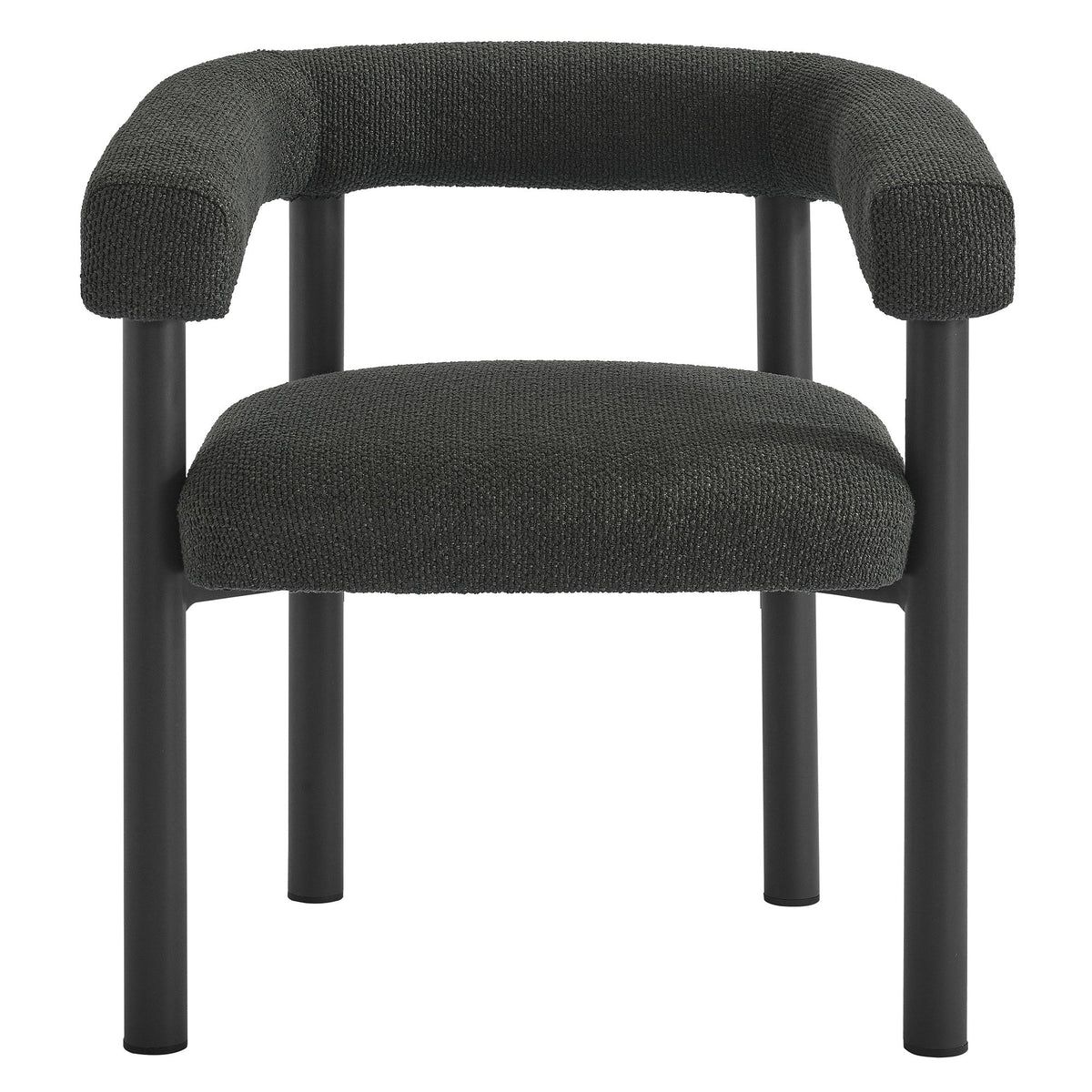 Nautica Charcoal/Graphite Outdoor Patio Aluminum Dining Armchairs (Set of 2) - Ornate Home