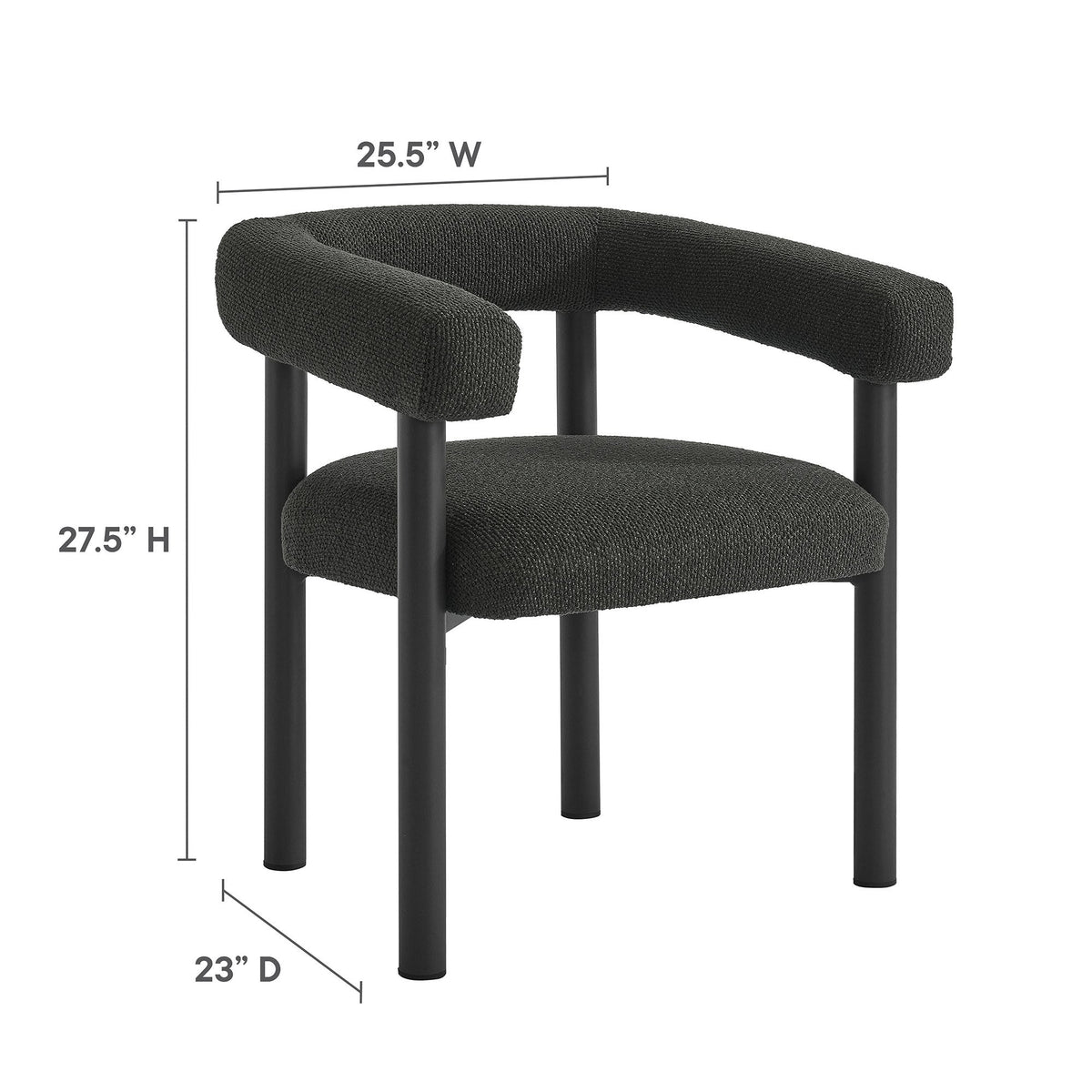 Nautica Charcoal/Graphite Outdoor Patio Aluminum Dining Armchairs (Set of 2) - Ornate Home
