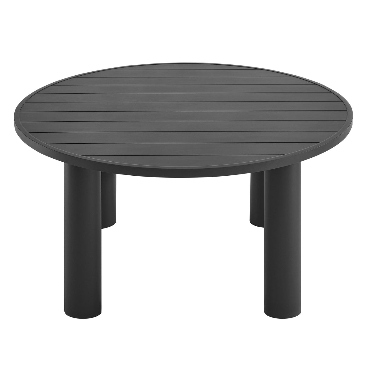 Nautica Graphite Outdoor Patio 60" Round Aluminum Dining Table - Ornate Home
