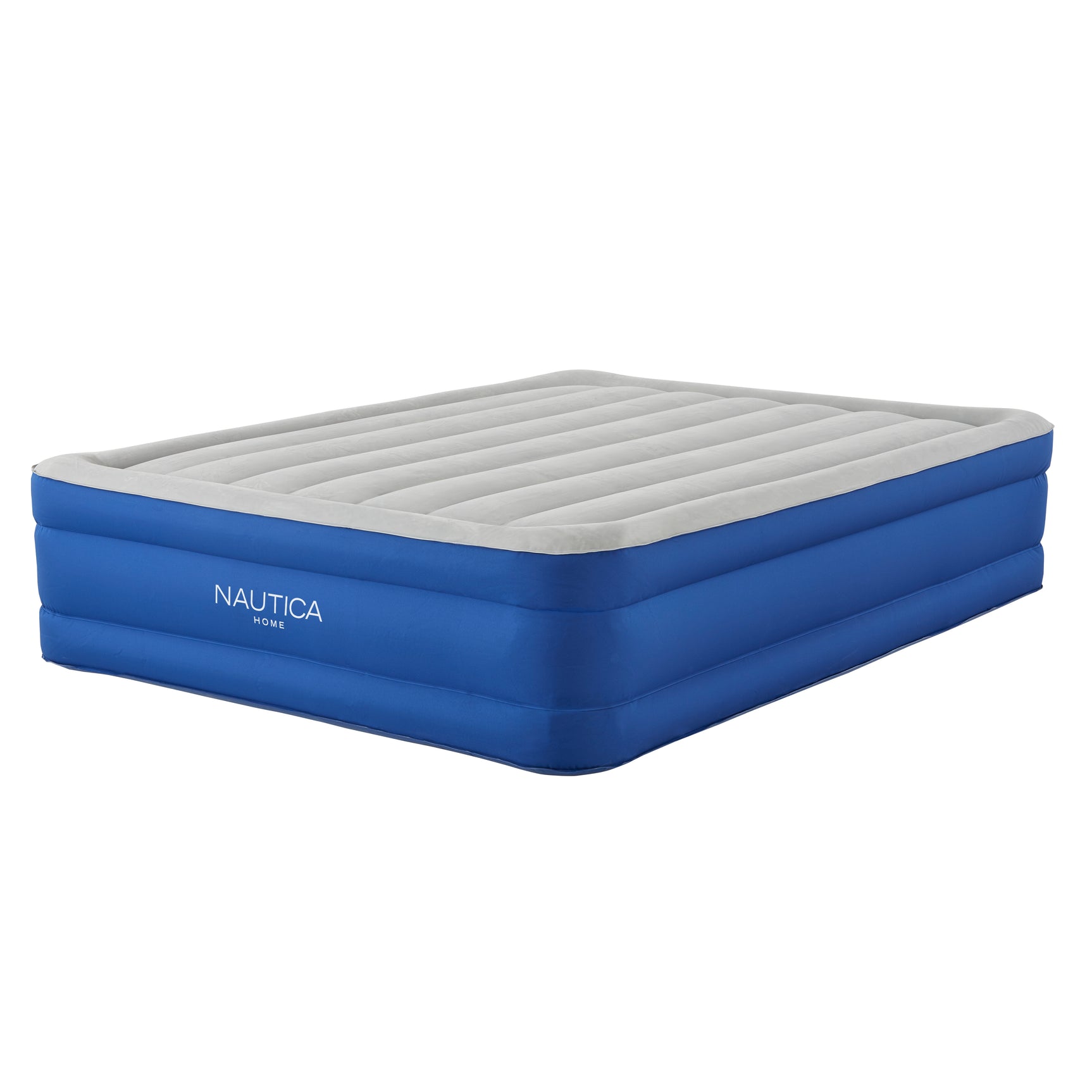 Nautica Home Plushaire Gray/Blue 17" Air Mattress with Inset Pump - Ornate Home