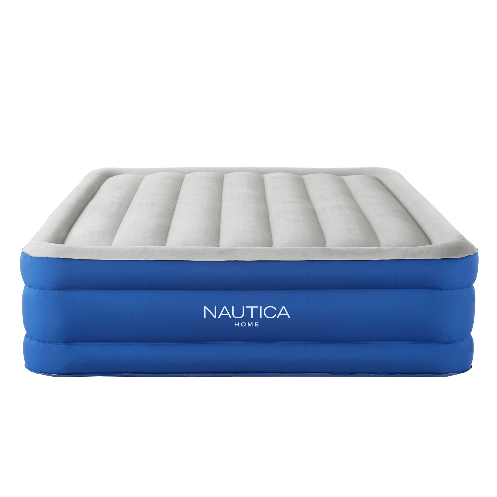 Nautica Home Plushaire Gray/Blue 17" Air Mattress with Inset Pump - Ornate Home