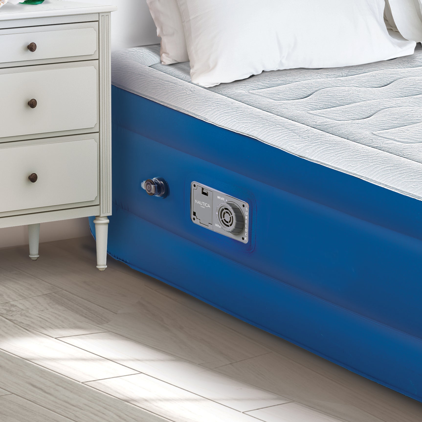 Nautica Home Support Aire Air Blue/Gray Mattress with Inset Pump - Ornate Home