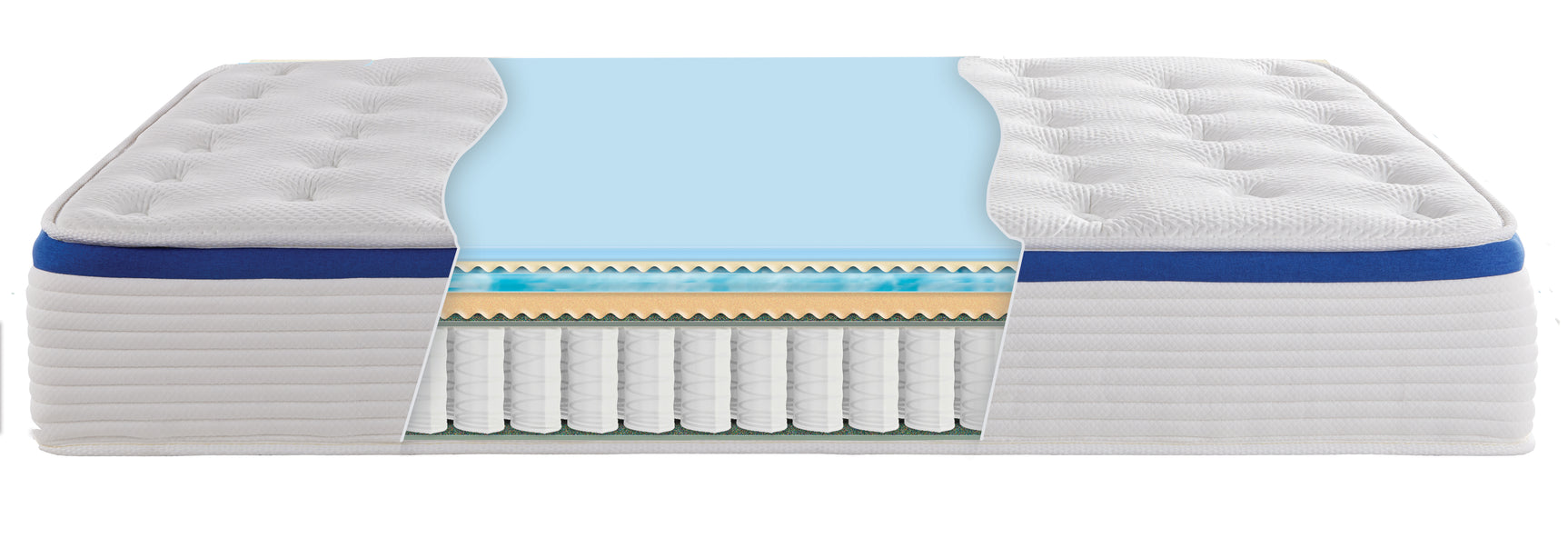 Nautica Renew White 12" Hybrid Mattress - Ornate Home