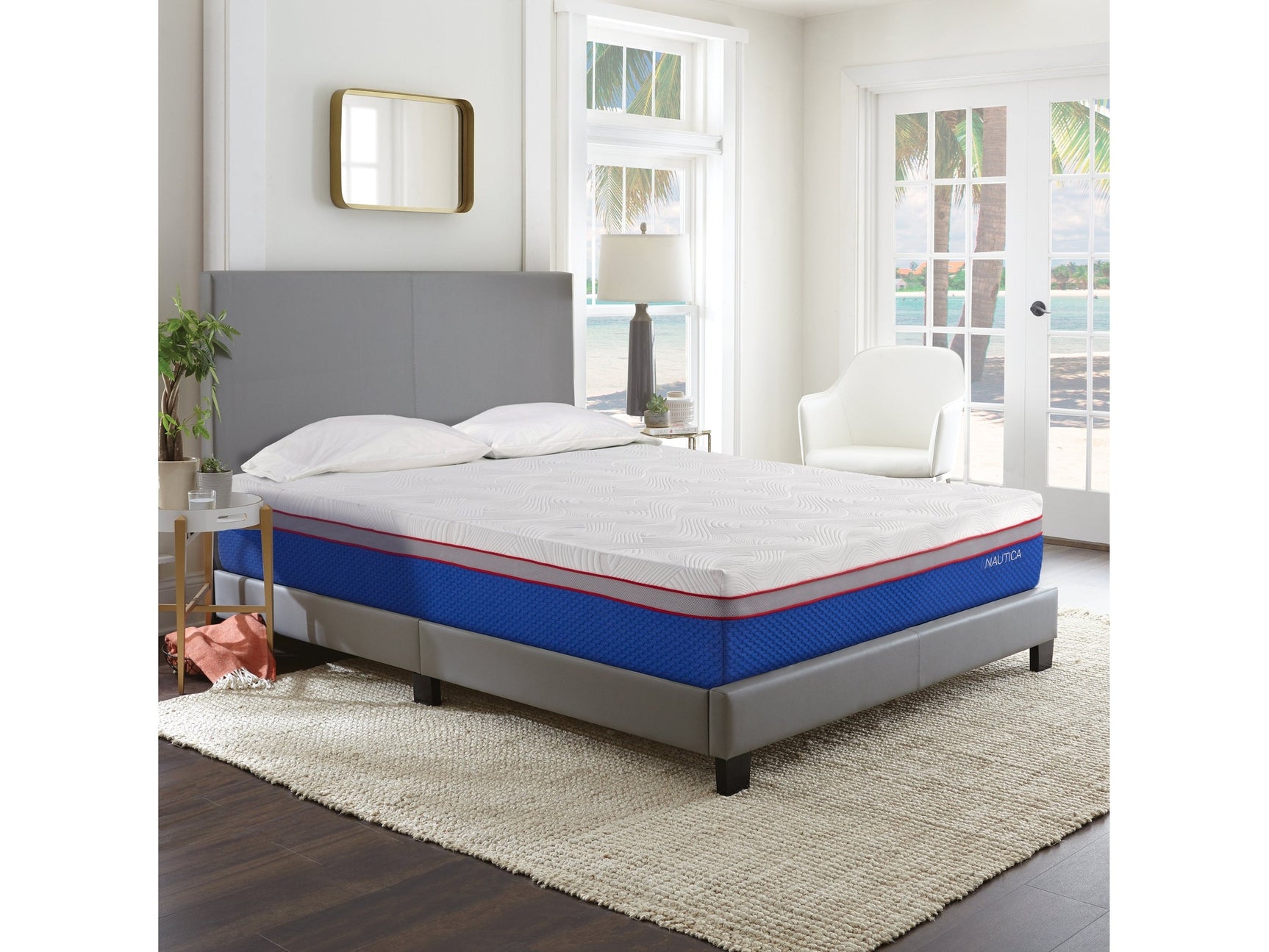 Nautica Serenity White 12" Gel Memory Foam Mattress - Ornate Home