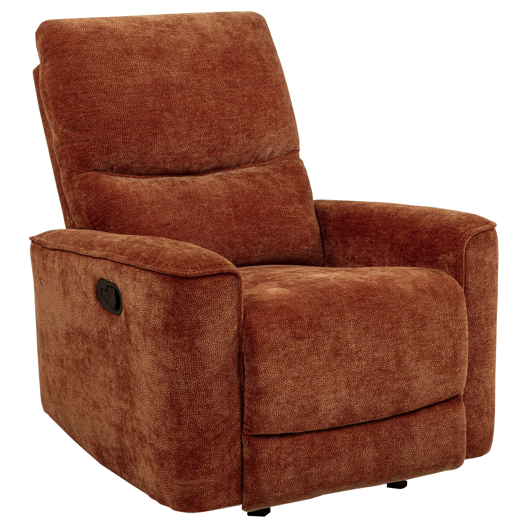Navarro Burnt Orange Chenille Upholstered Glider Recliner - Ornate Home