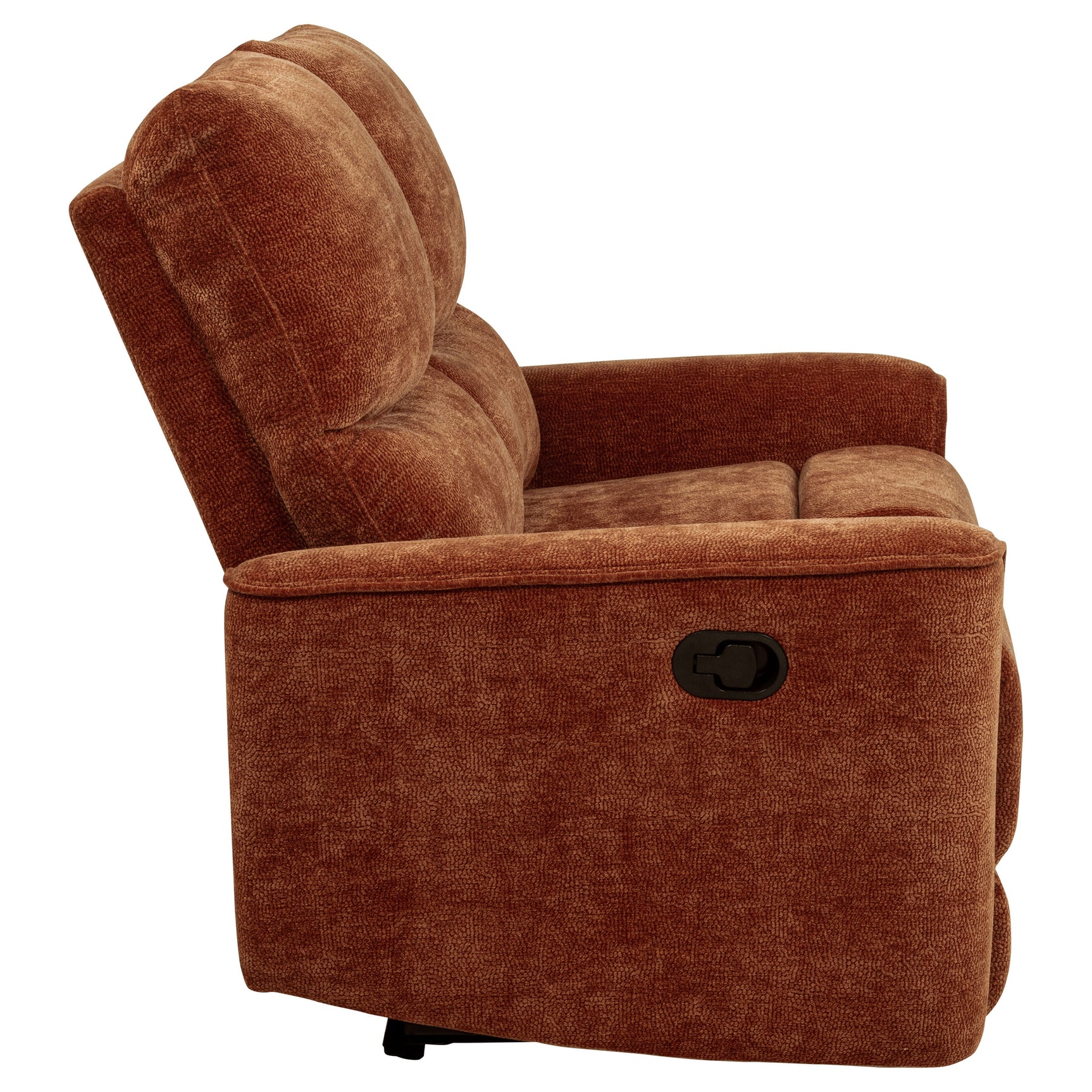 Navarro Burnt Orange Chenille Upholstered Reclining Loveseat - Ornate Home