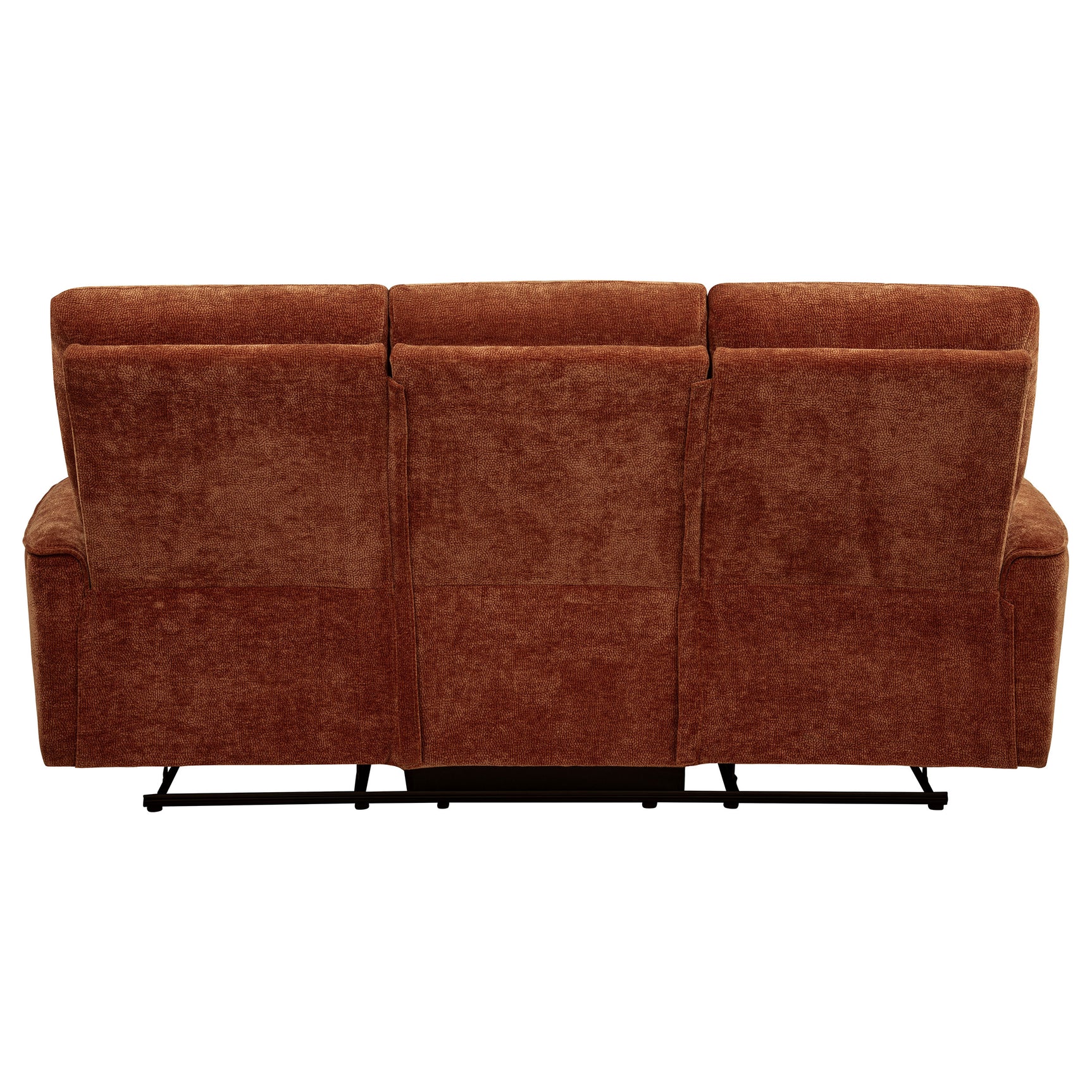 Navarro Burnt Orange Chenille Upholstered Reclining Sofa - Ornate Home