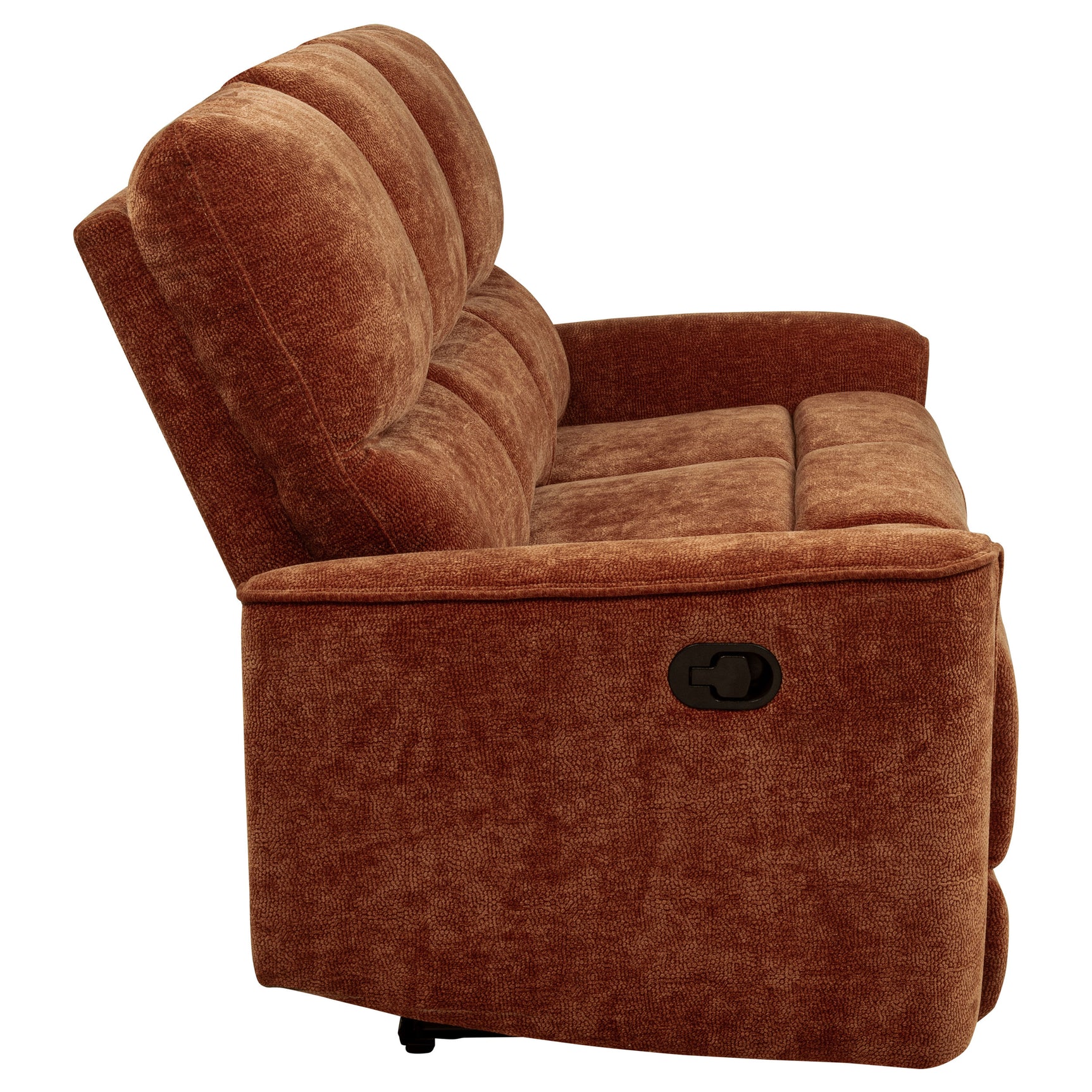 Navarro Burnt Orange Chenille Upholstered Reclining Sofa - Ornate Home