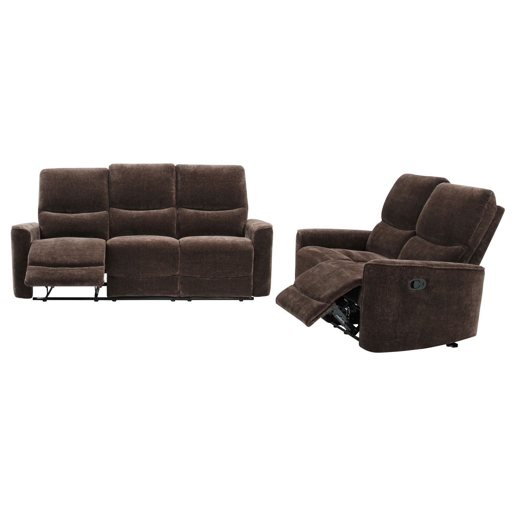 Navarro Dark Brown 2-piece Upholstered Reclining Sofa Set - Ornate Home