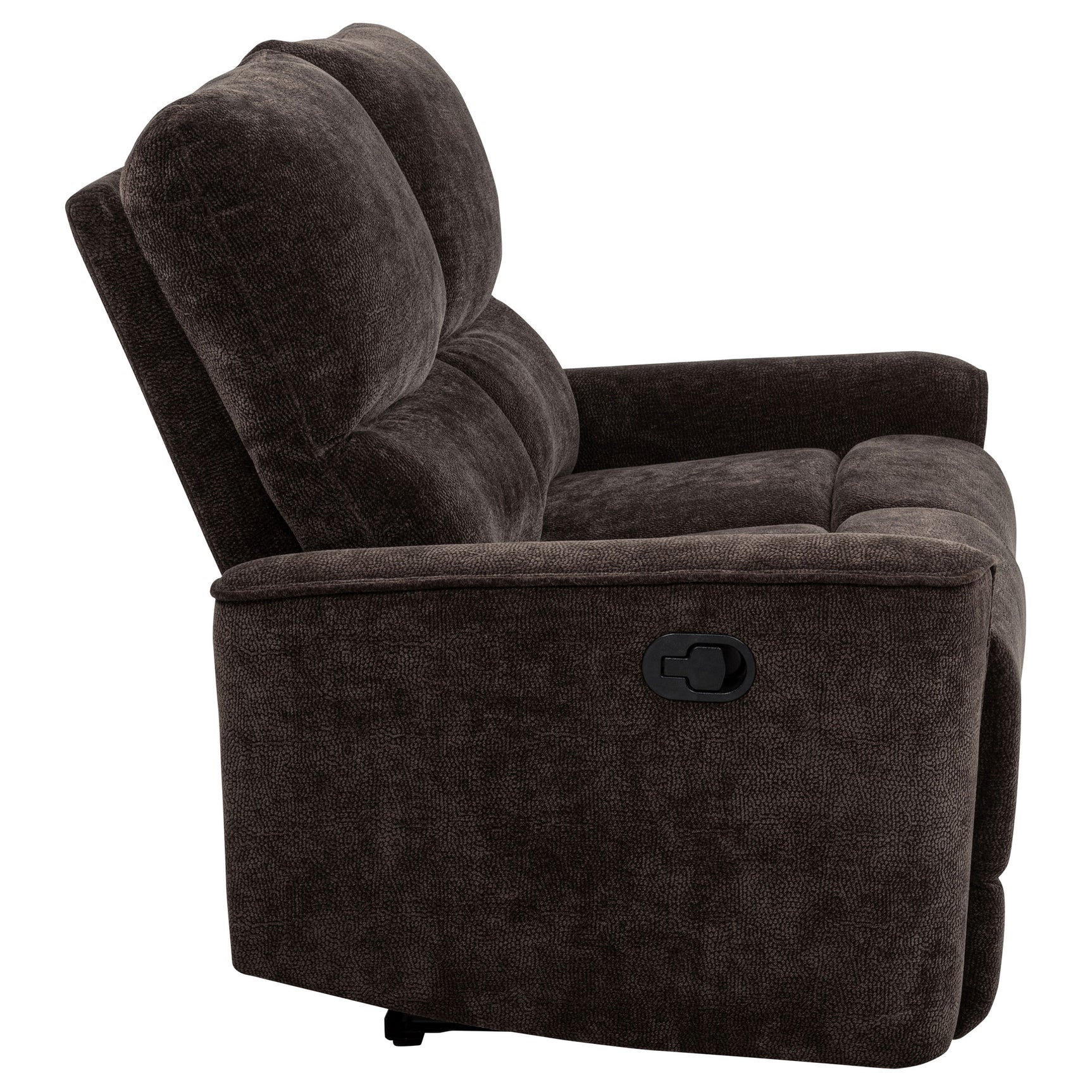 Navarro Dark Brown Chenille Upholstered Reclining Loveseat - Ornate Home