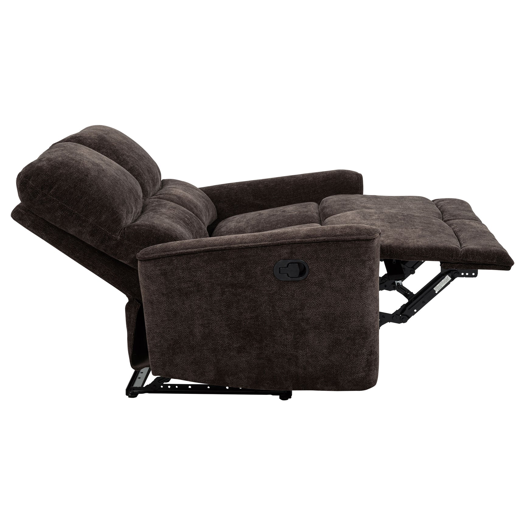 Navarro Dark Brown Chenille Upholstered Reclining Loveseat - Ornate Home