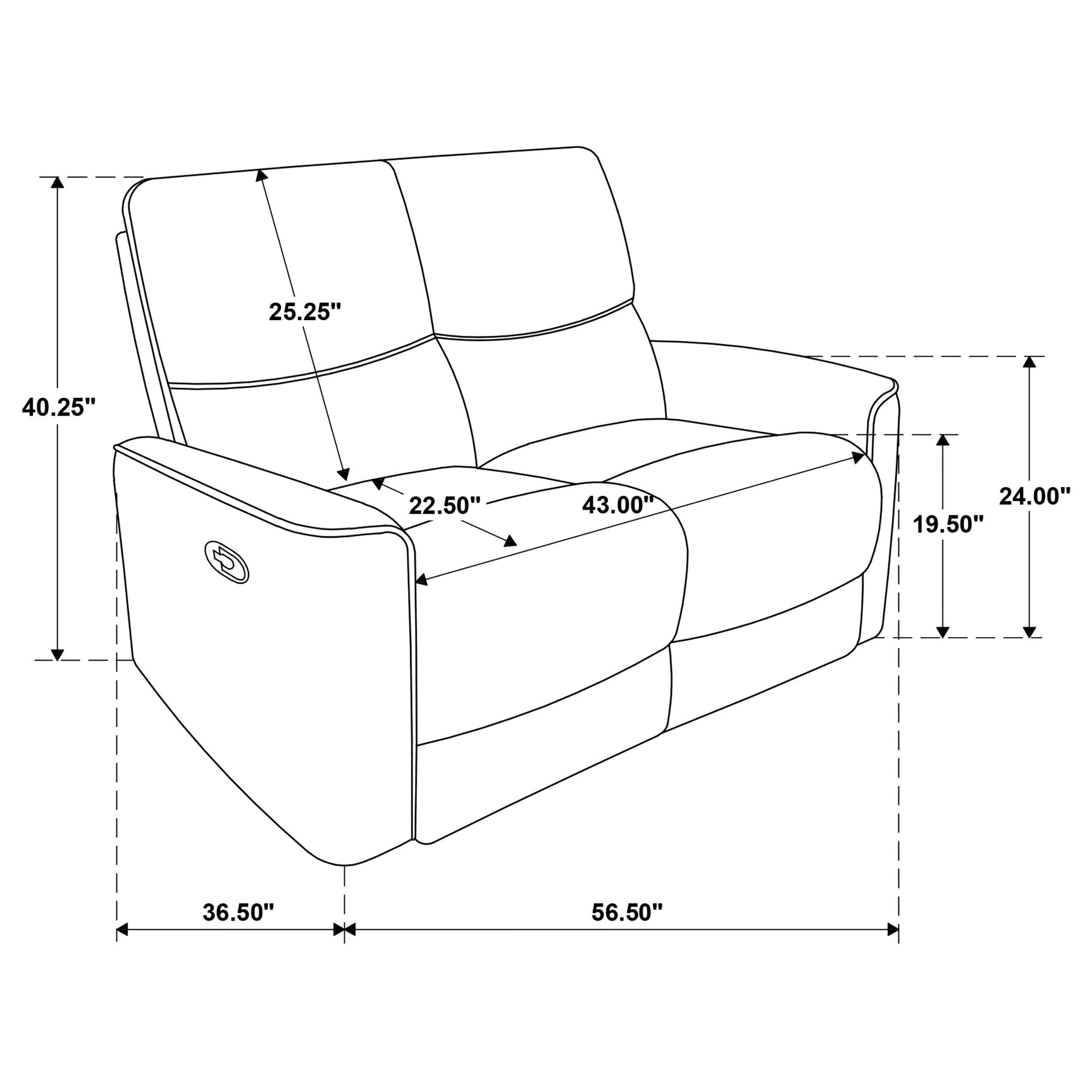 Navarro Dark Brown Chenille Upholstered Reclining Loveseat - Ornate Home