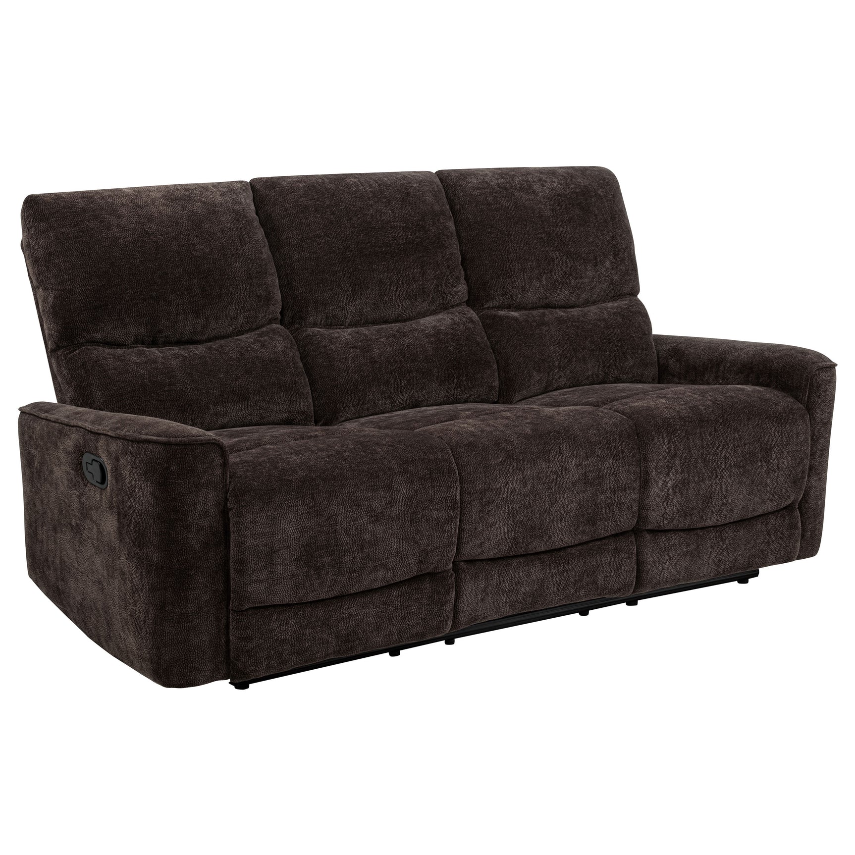 Navarro Dark Brown Chenille Upholstered Reclining Sofa - Ornate Home