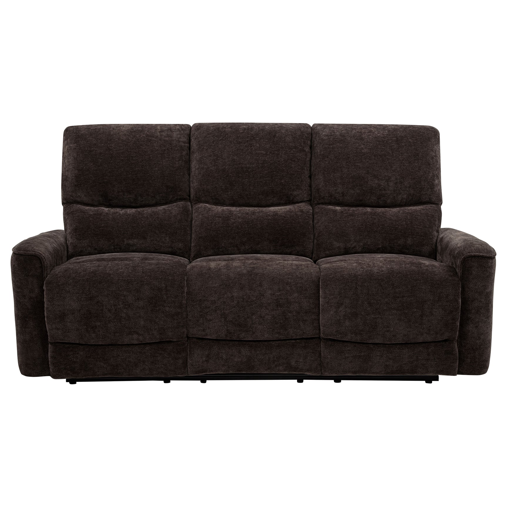Navarro Dark Brown Chenille Upholstered Reclining Sofa - Ornate Home