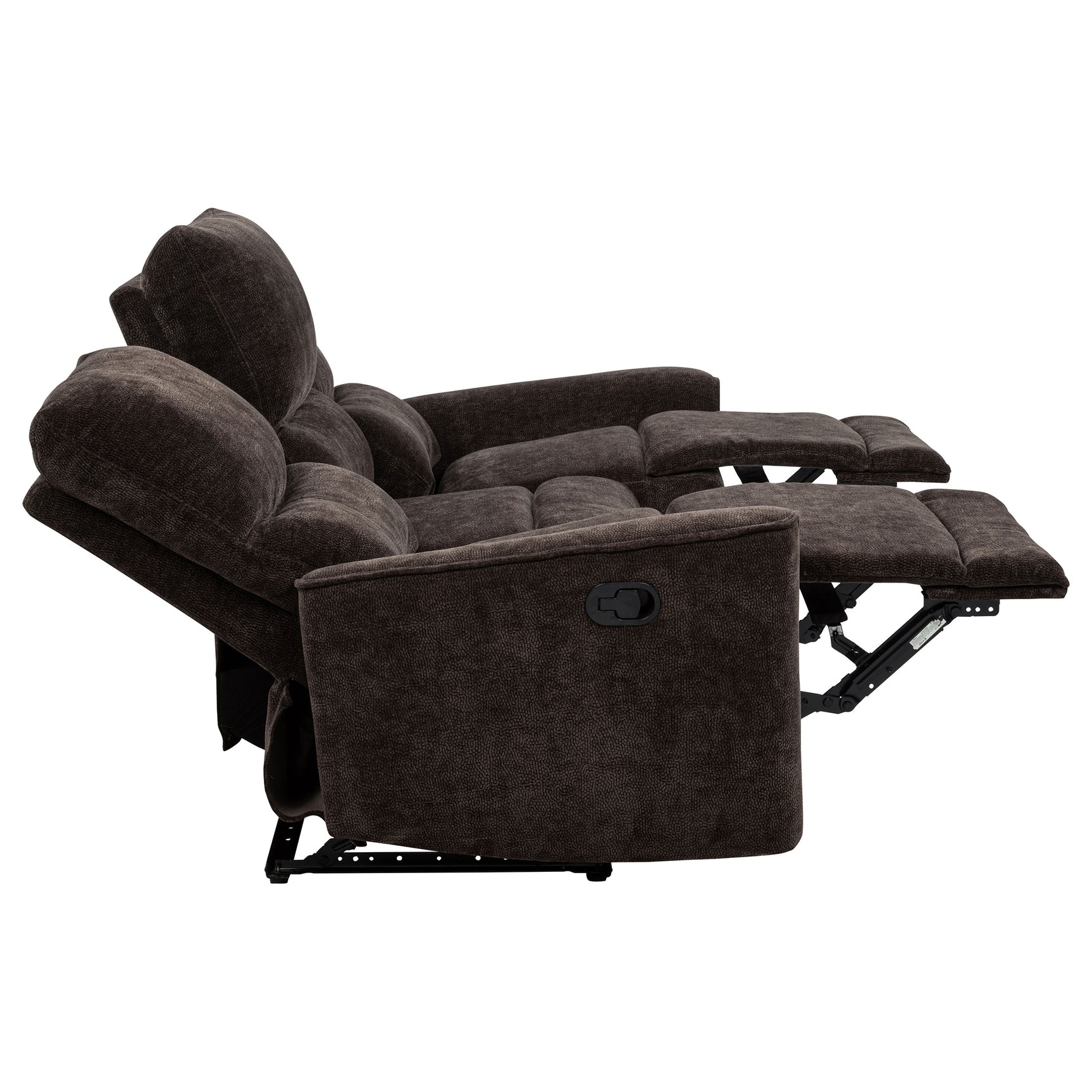 Navarro Dark Brown Chenille Upholstered Reclining Sofa - Ornate Home