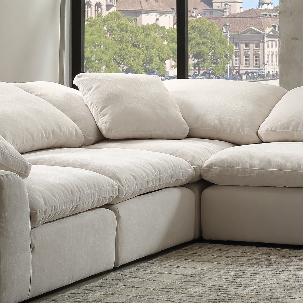 Naveen Ivory Modular - Wedge W/Pillow - Ornate Home